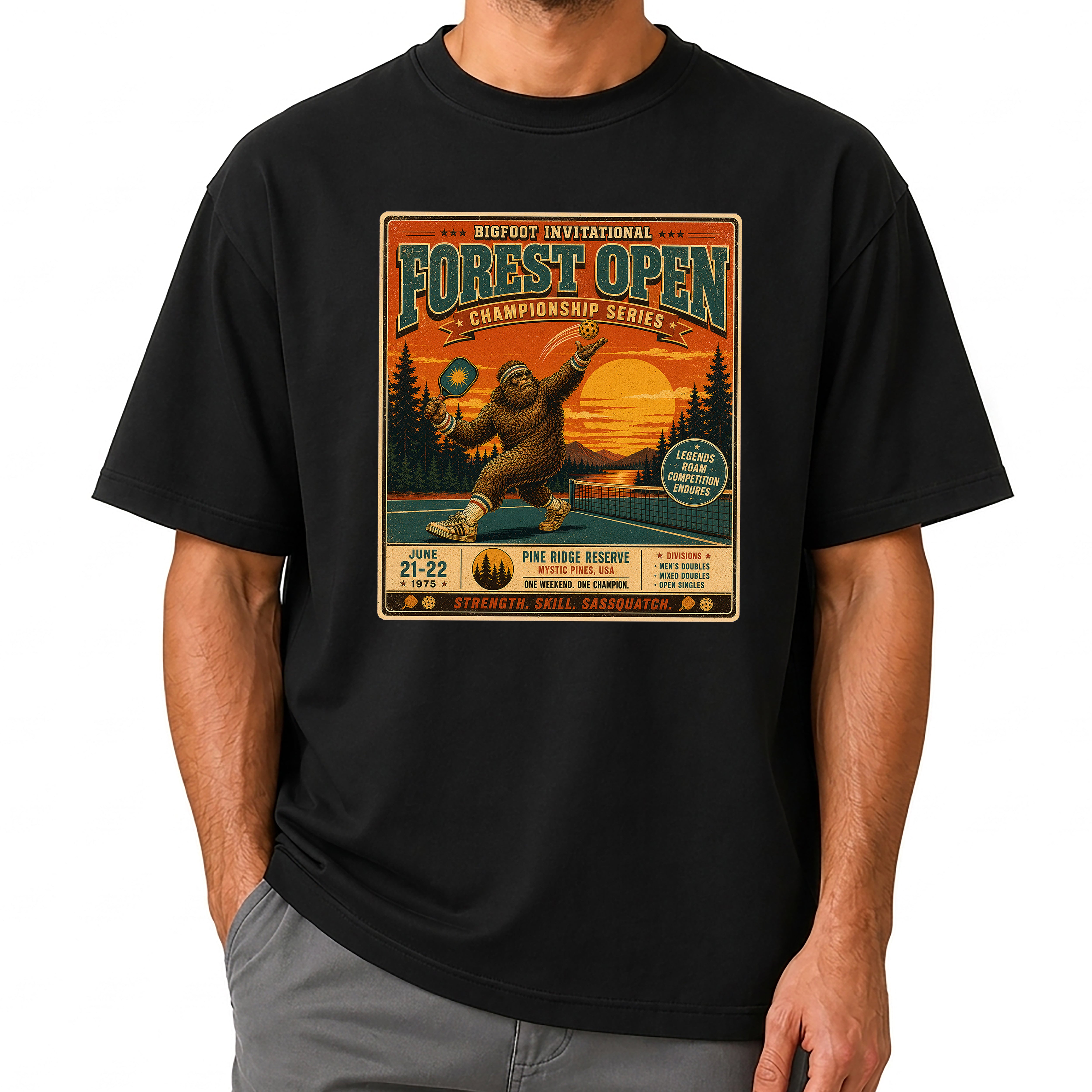 Bigfoot Invitational Forest Open Pickleball T-Shirt