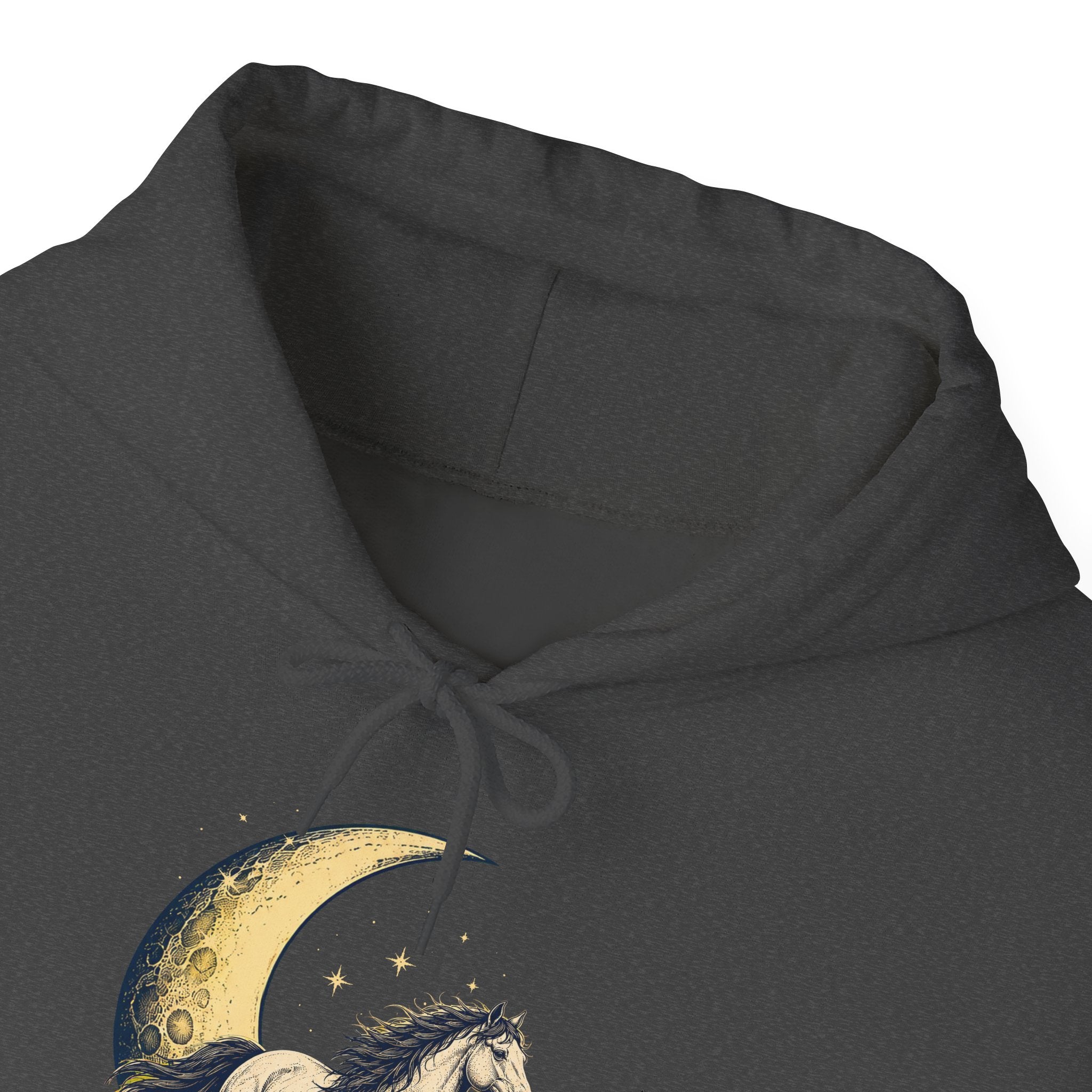 Run Wild Stay Free Mustang Moon Hoodie, Minimalist Western Horse Pullover Sweatshirt, Unisex Fleece Hoodie