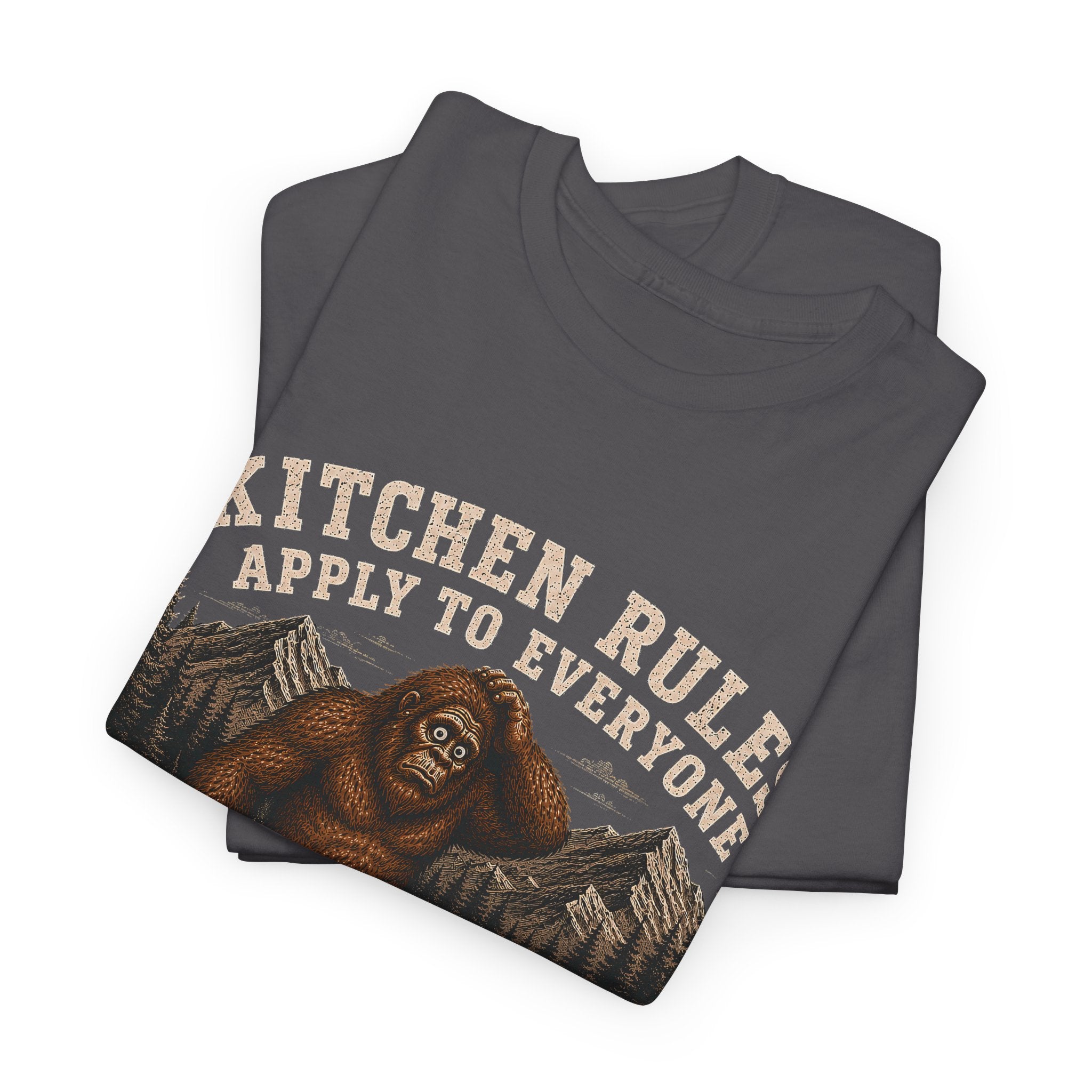 Kitchen Rules Apply to Everyone Bigfoot Pickleball T-Shirt