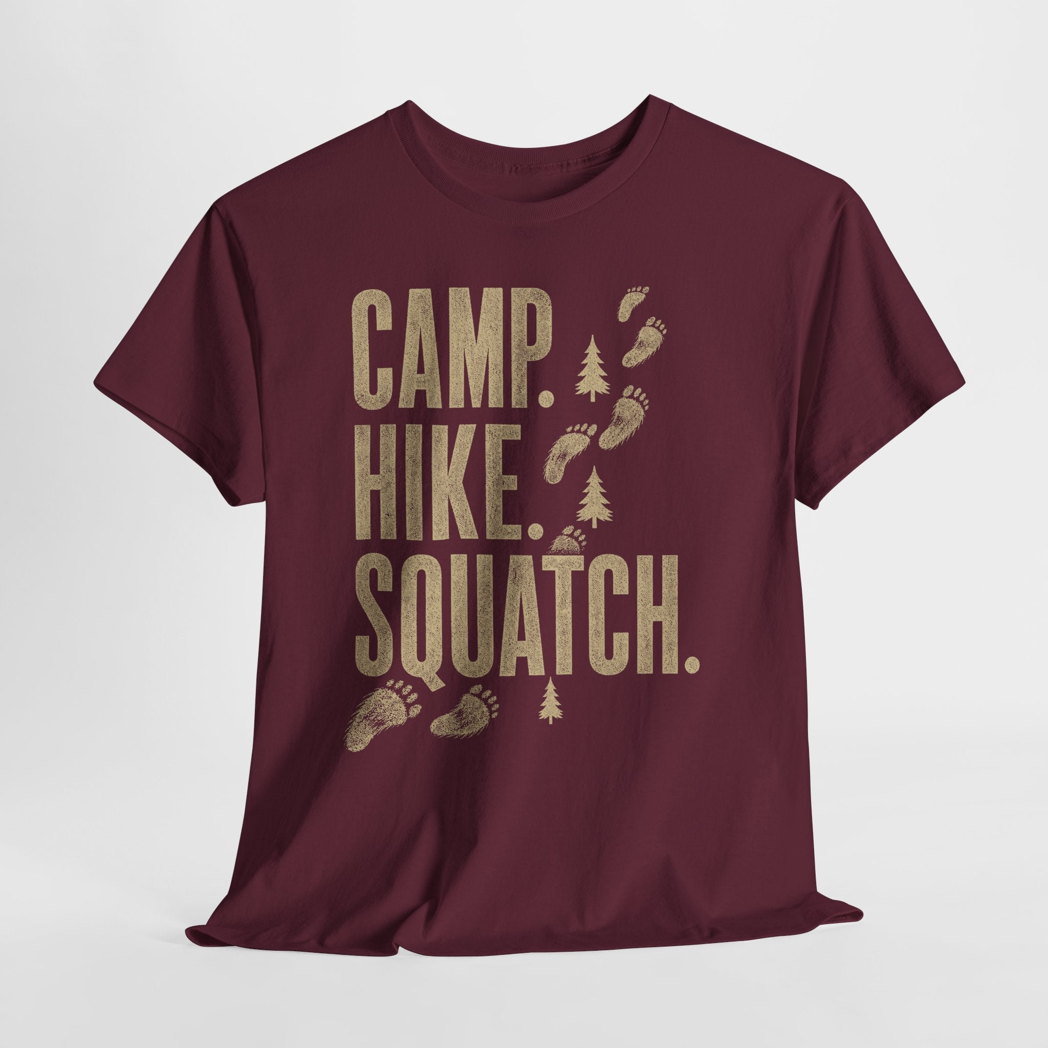 Camp Hike Squatch T-Shirt – Modern Outdoor Bigfoot Graphic Tee