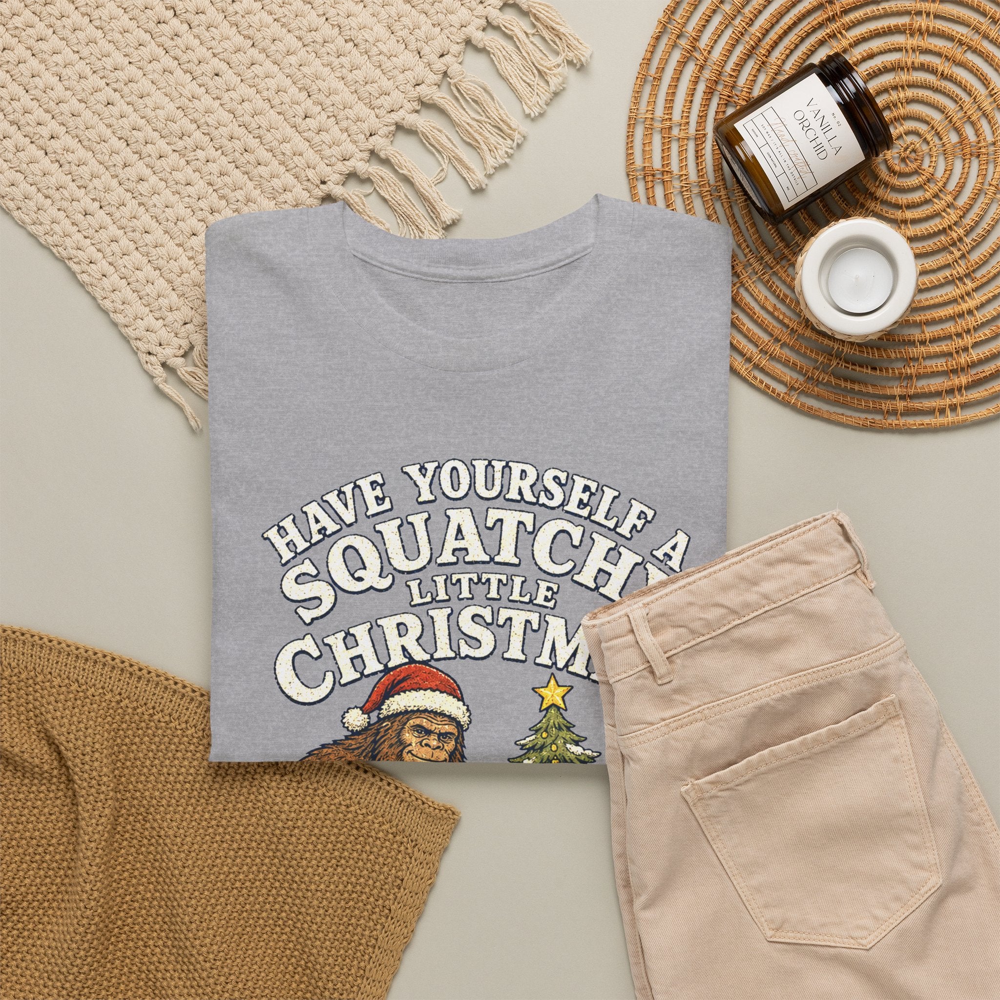 Squatchy Little Christmas T-Shirt – Funny Bigfoot Holiday Graphic Tee