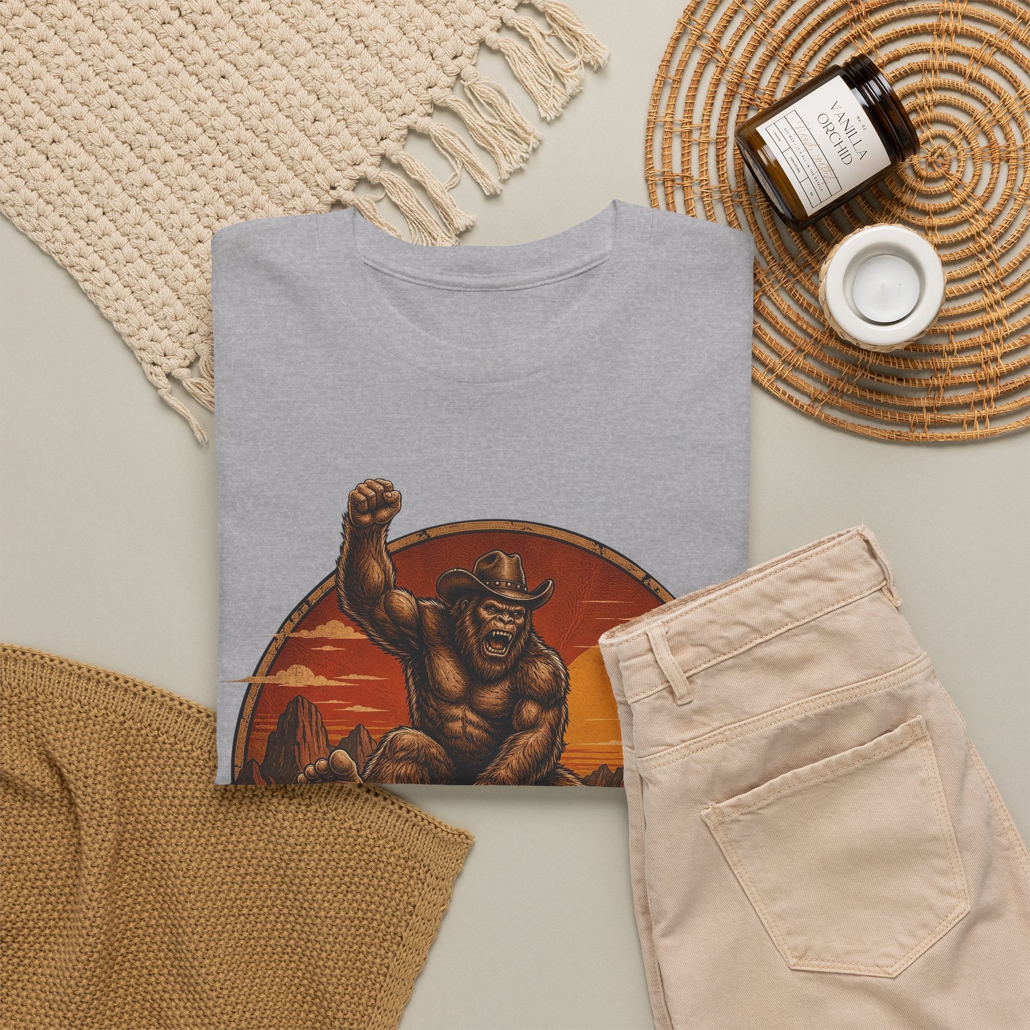 Bigfoot Rodeo T-Shirt – Funny Cowboy UFO Desert Graphic Tee
