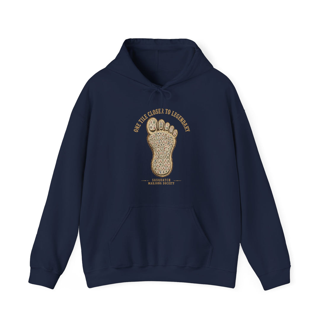 Squatch Footprint Tile - Vintage Bigfoot Mahjong Hoodie