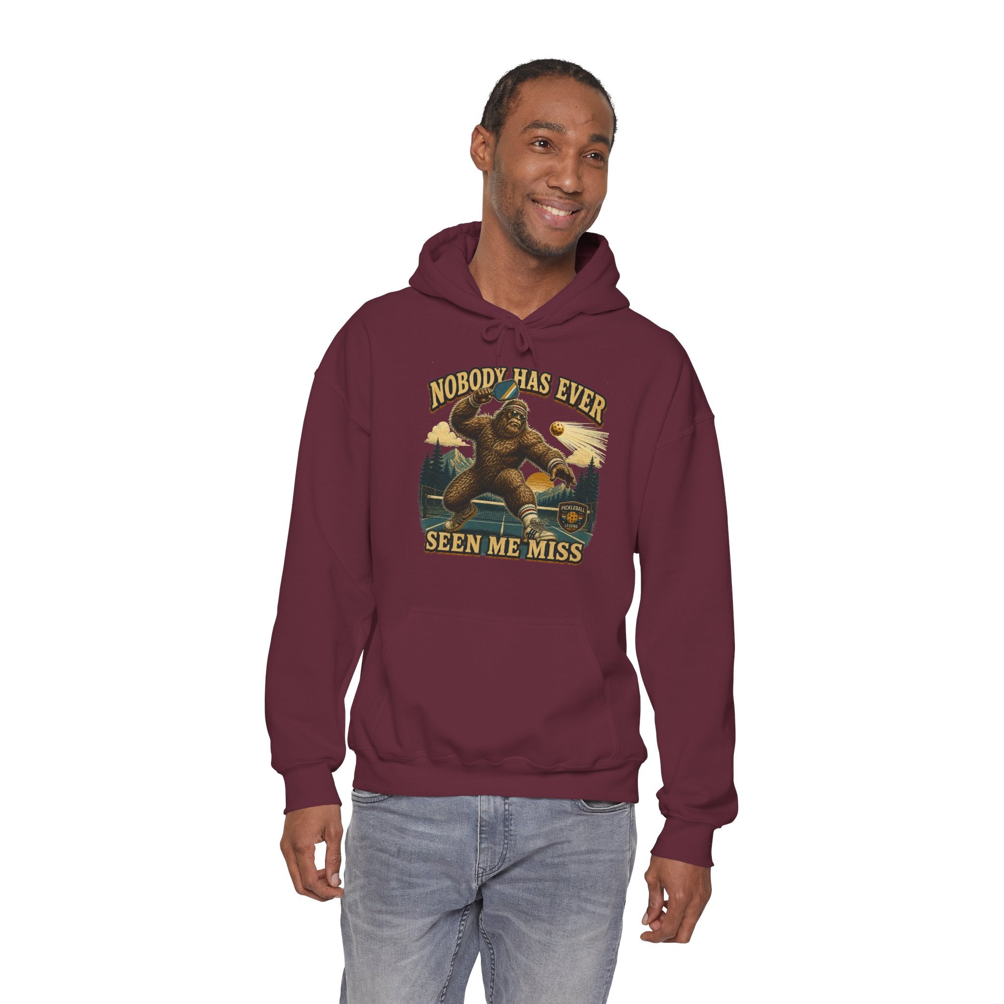 Nobody Has Ever Seen Me Miss Bigfoot Pickleball Hoodie