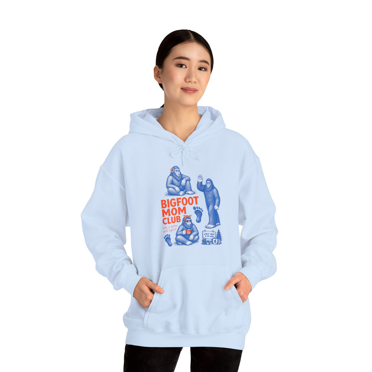 Bigfoot Mom Club Hoodie – Funny Sasquatch Mom Vintage Graphic