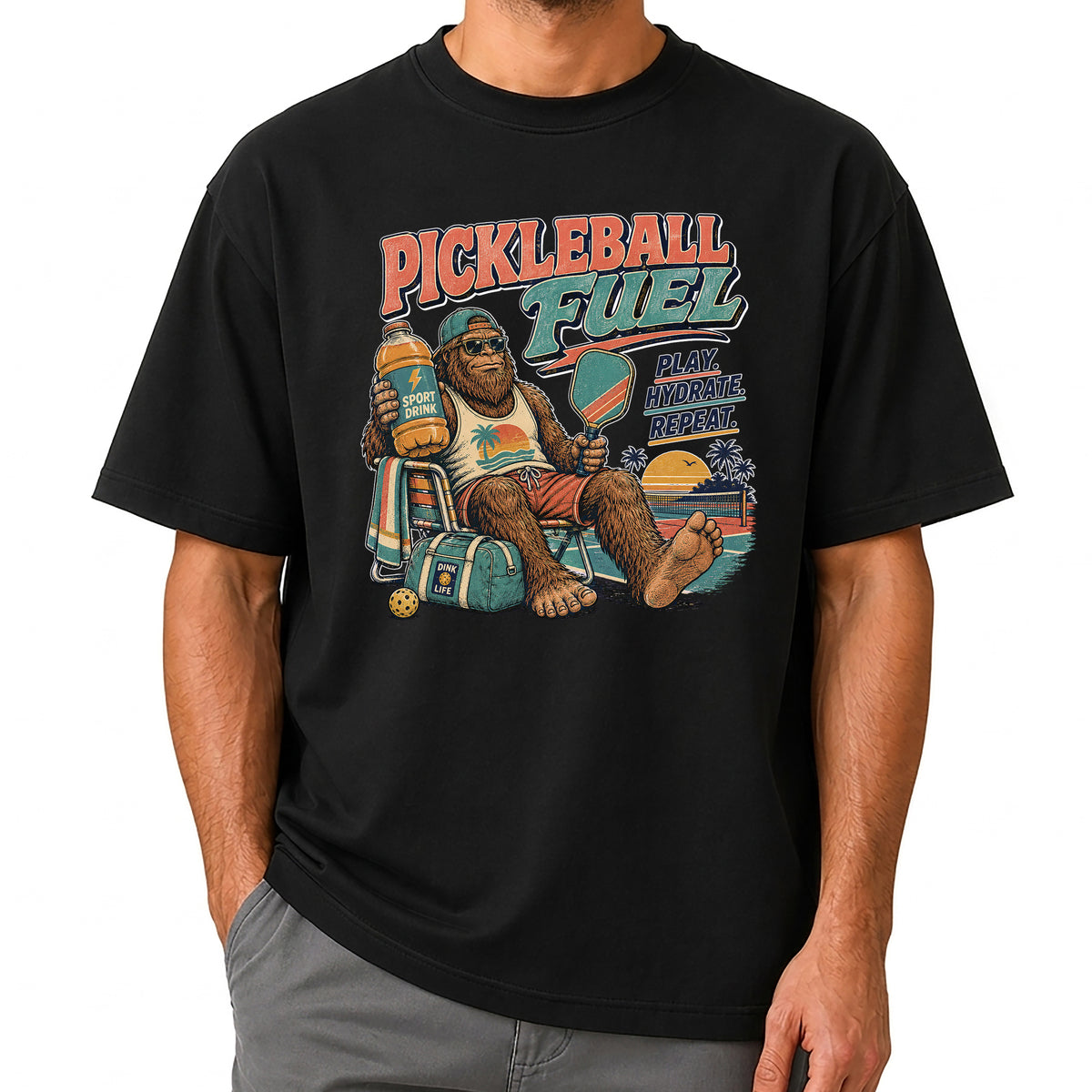 Bigfoot Pickleball Fuel Summer Sports T-Shirt