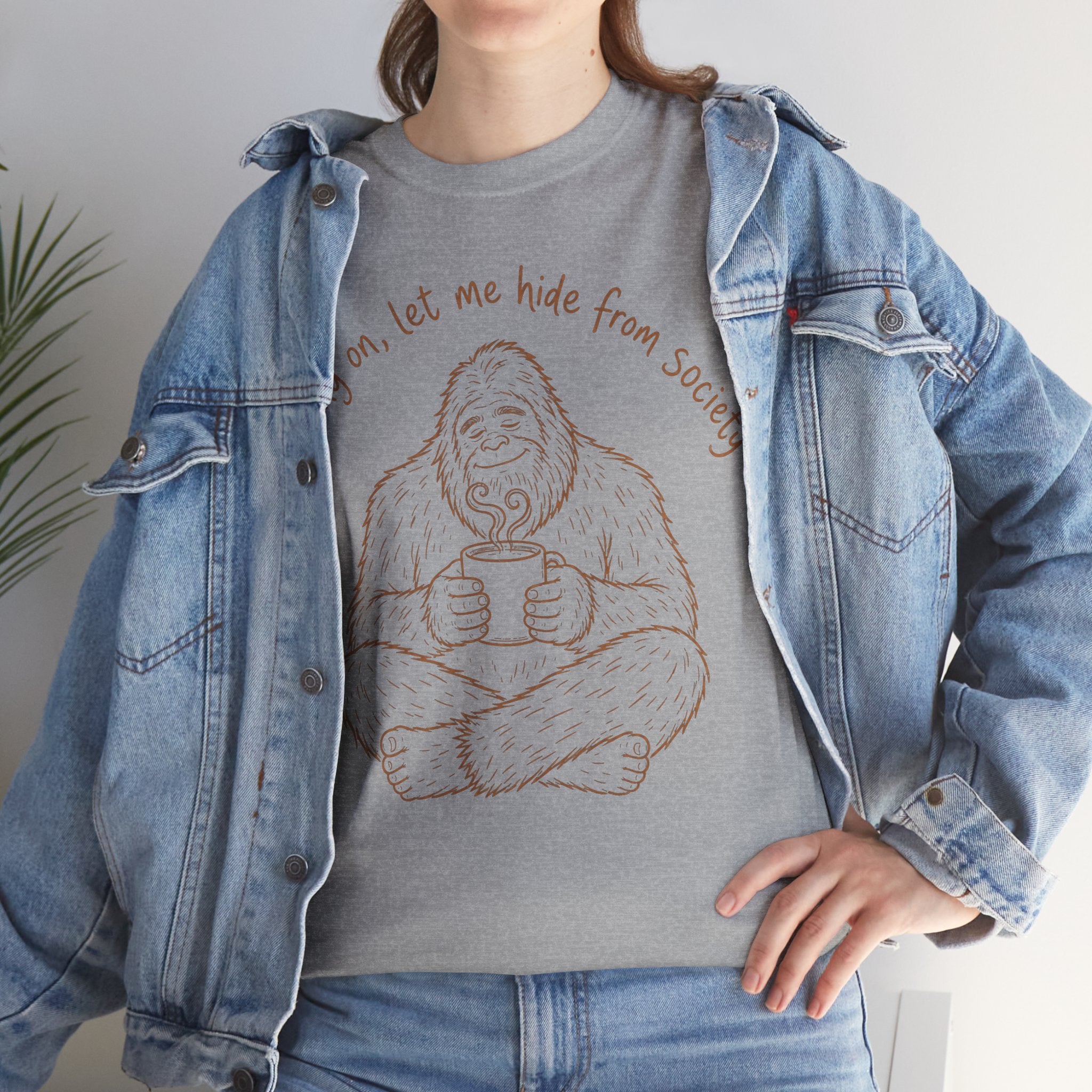 Bigfoot Coffee T-Shirt – Funny Hide From Society Hand-Drawn Graphic Tee