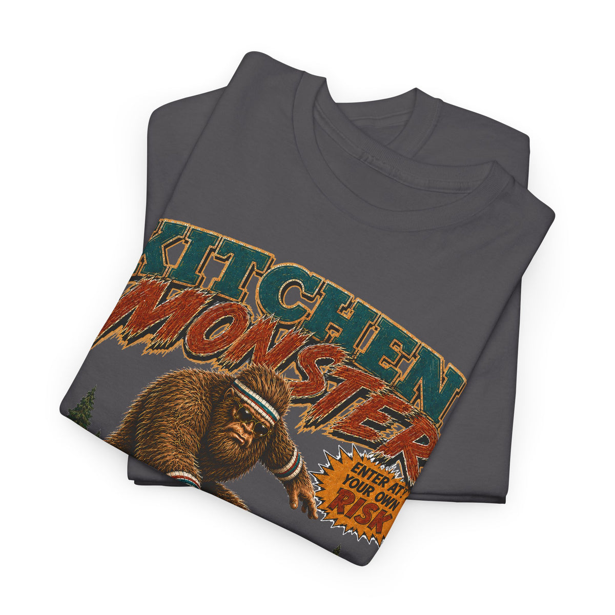 Bigfoot Kitchen Monster Funny Pickleball T-Shirt
