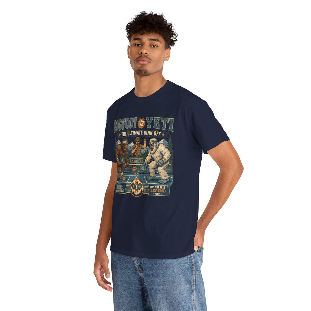 Bigfoot vs Yeti Pickleball Championship T-Shirt