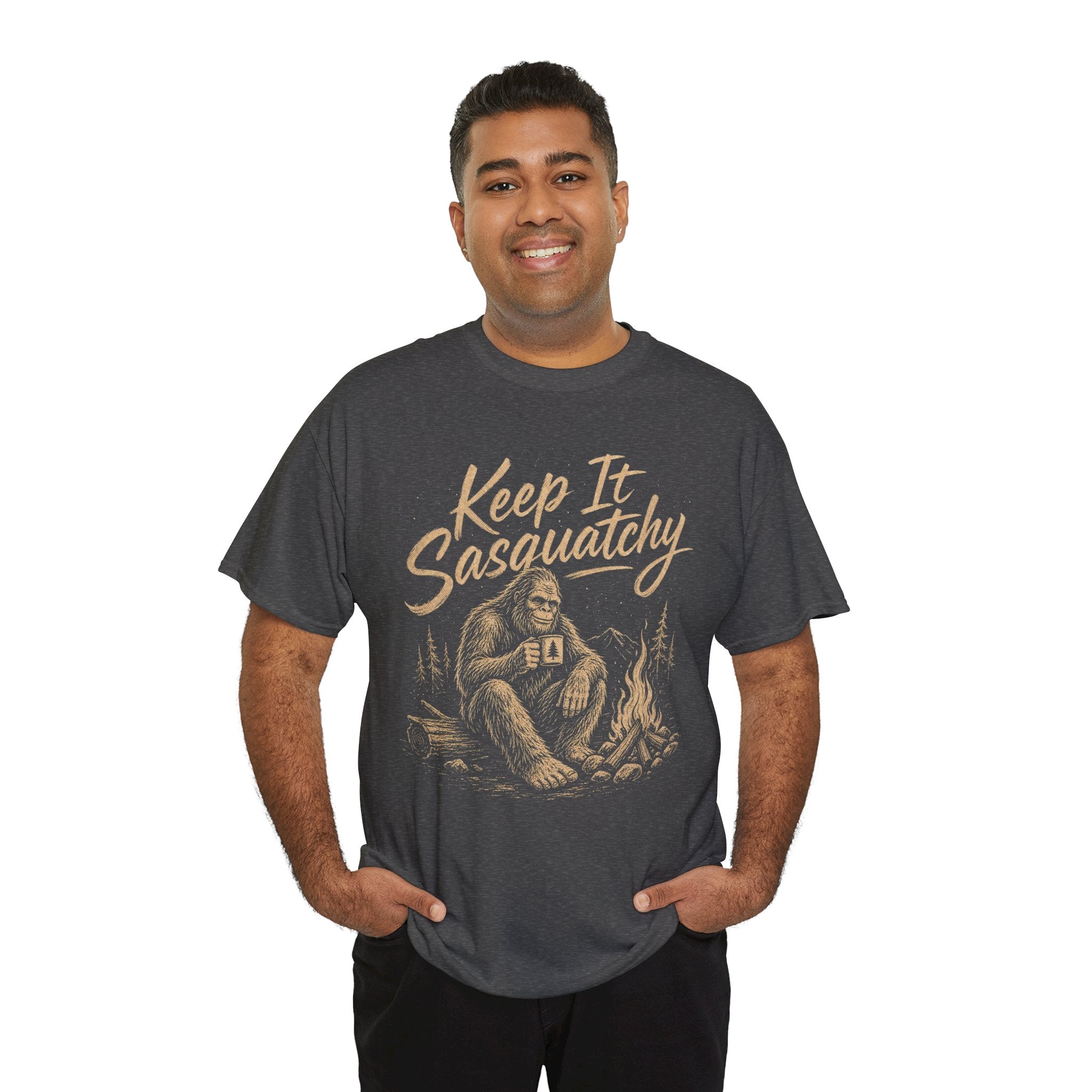 Keep It Sasquatchy T-Shirt – Cozy Campfire Bigfoot Graphic Tee