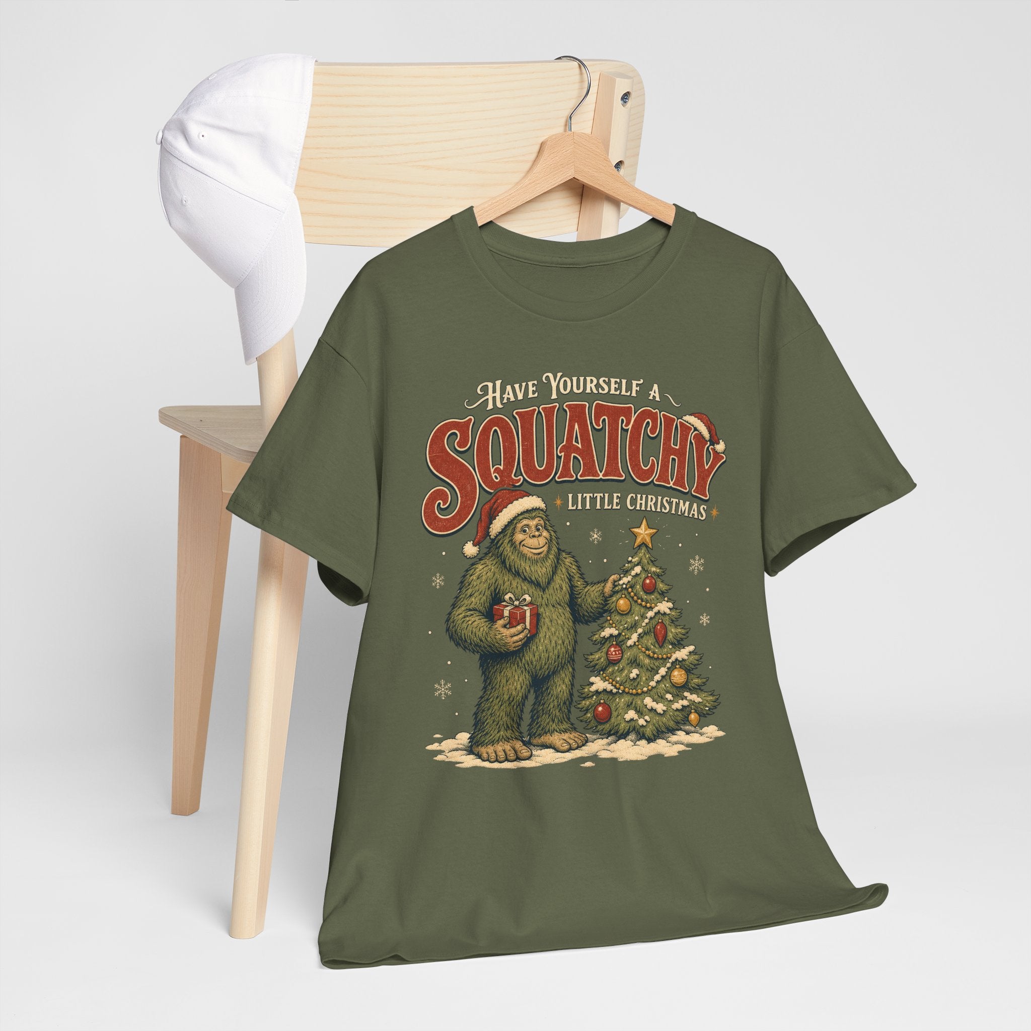 Squatchy Little Christmas T-Shirt – Funny Bigfoot Holiday Graphic Tee