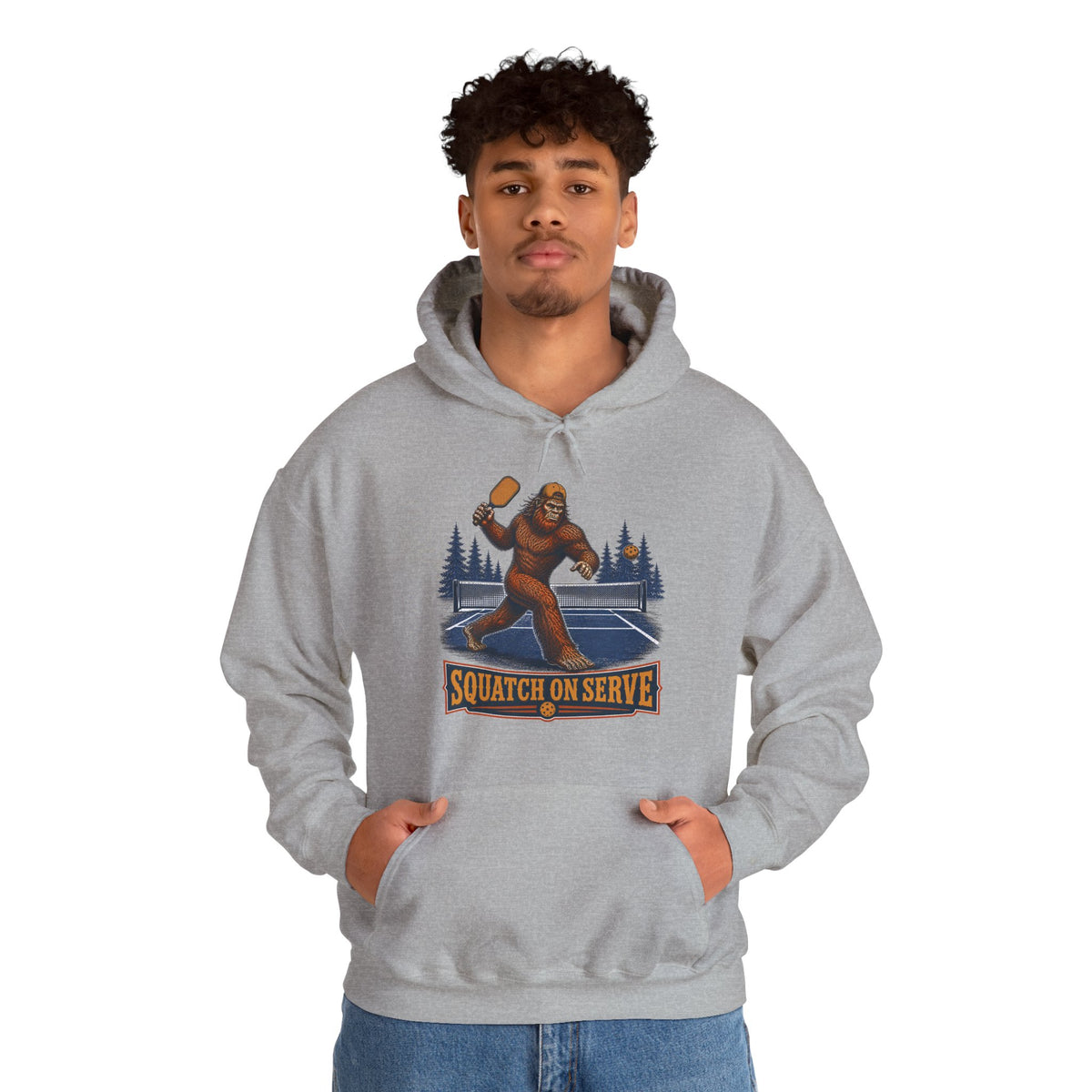 Squatch On Serve Bigfoot Pickleball Hoodie