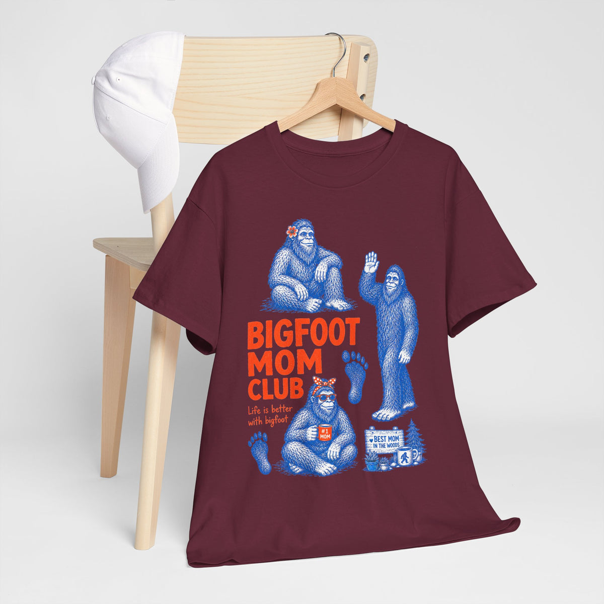 Bigfoot Mom Club T-Shirt – Funny Sasquatch Mom Vintage Graphic Tee