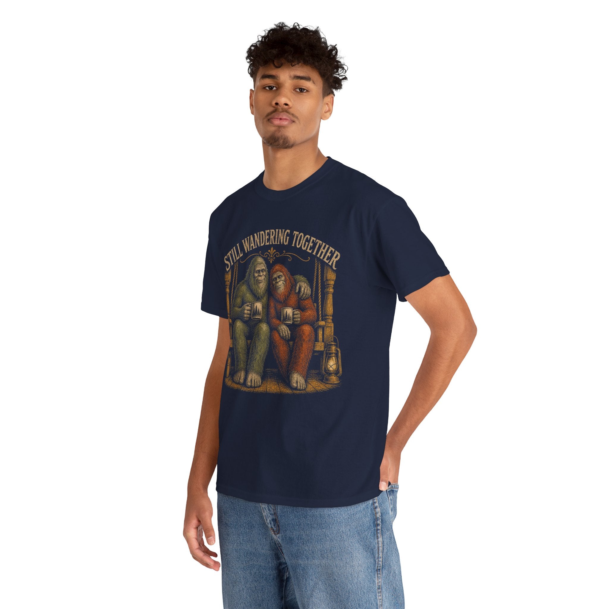 Bigfoot Couple Anniversary T-Shirt – Still Wandering Together Vintage Tee