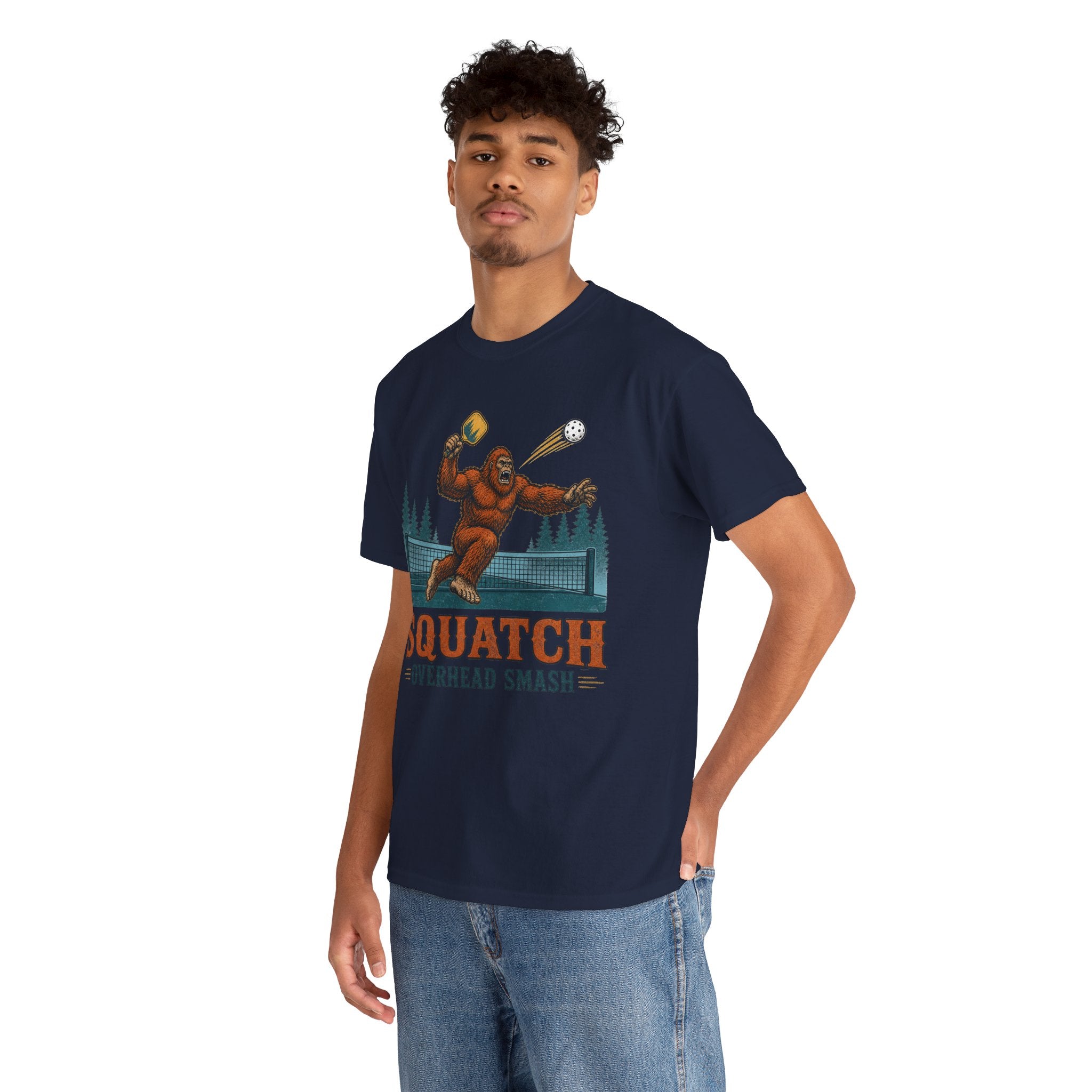 Squatch Overhead Smash Bigfoot Pickleball T-Shirt