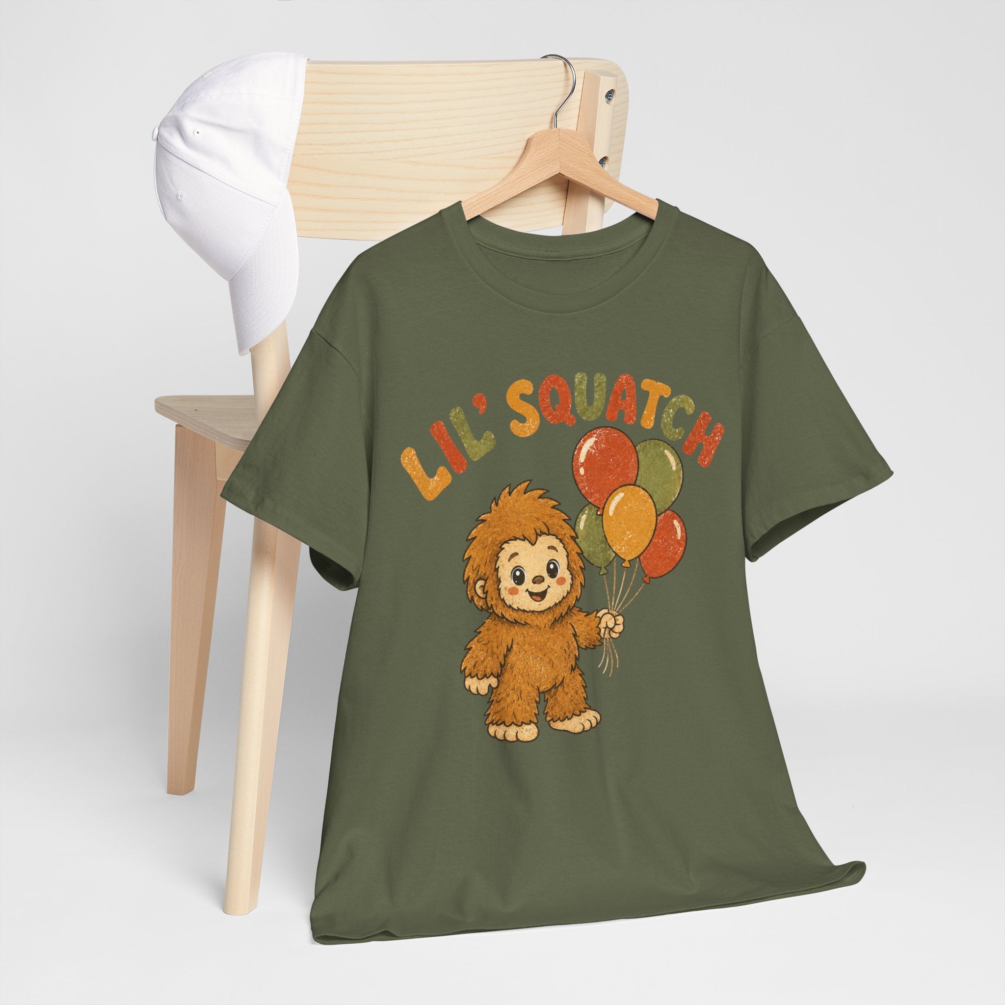 Lil' Squatch Birthday T-Shirt – Cute Baby Bigfoot Balloon Tee for Kids
