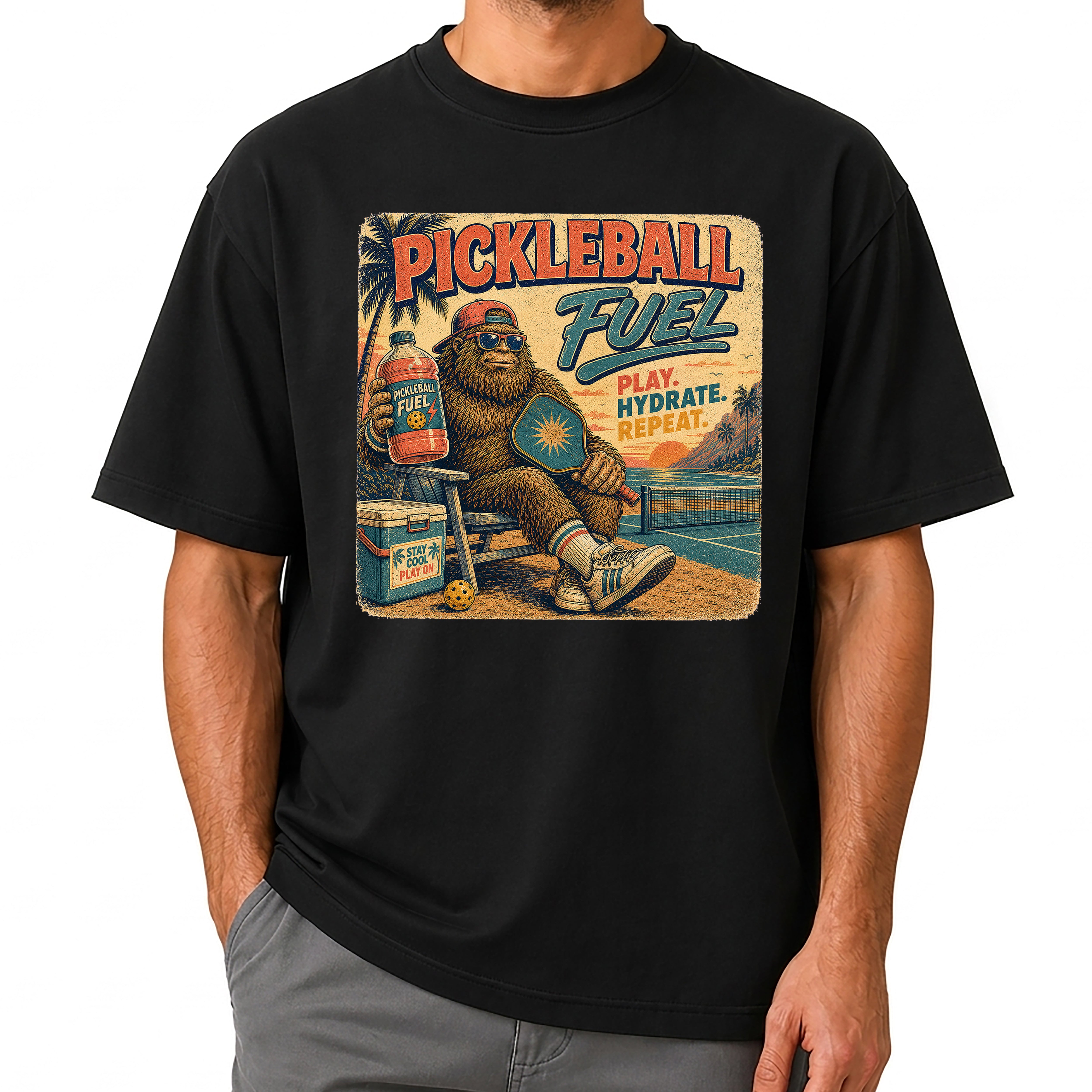 Bigfoot Pickleball Fuel Summer Sports T-Shirt