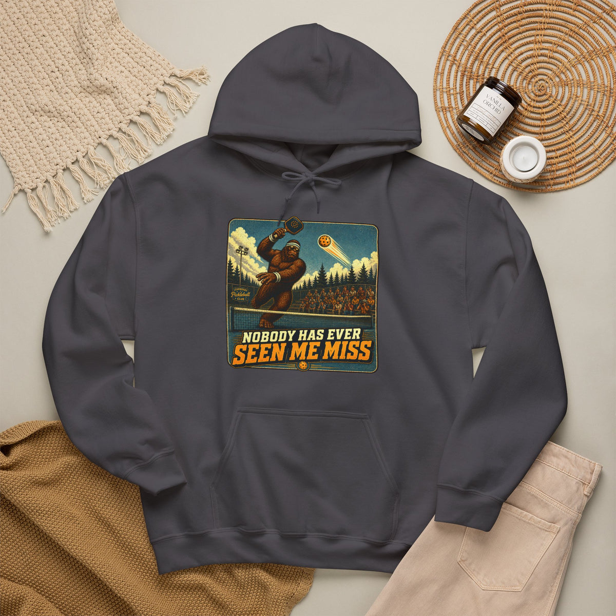 Nobody Has Ever Seen Me Miss Bigfoot Pickleball Hoodie