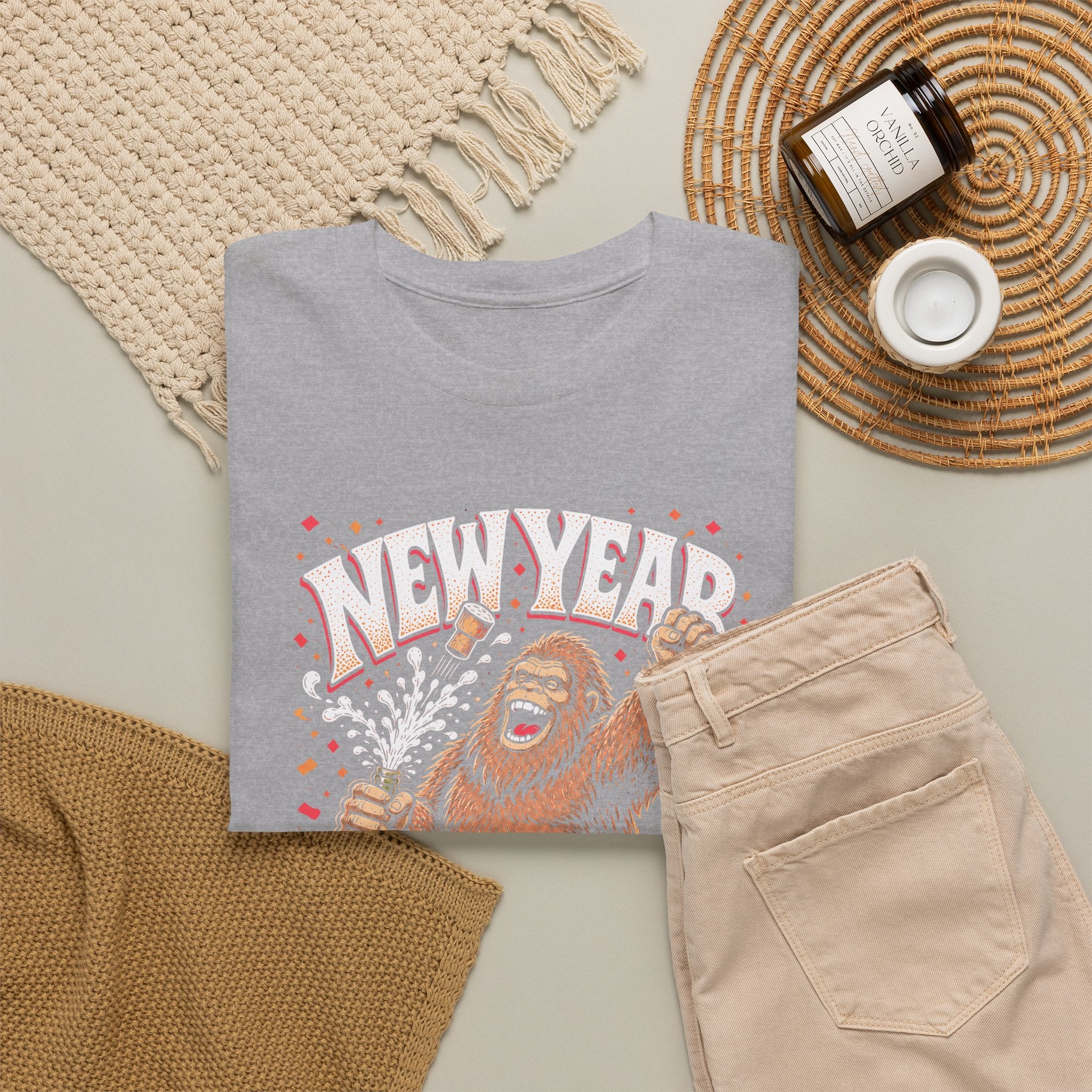 New Year Same Squatch T-Shirt – Funny Bigfoot New Year's Graphic Tee