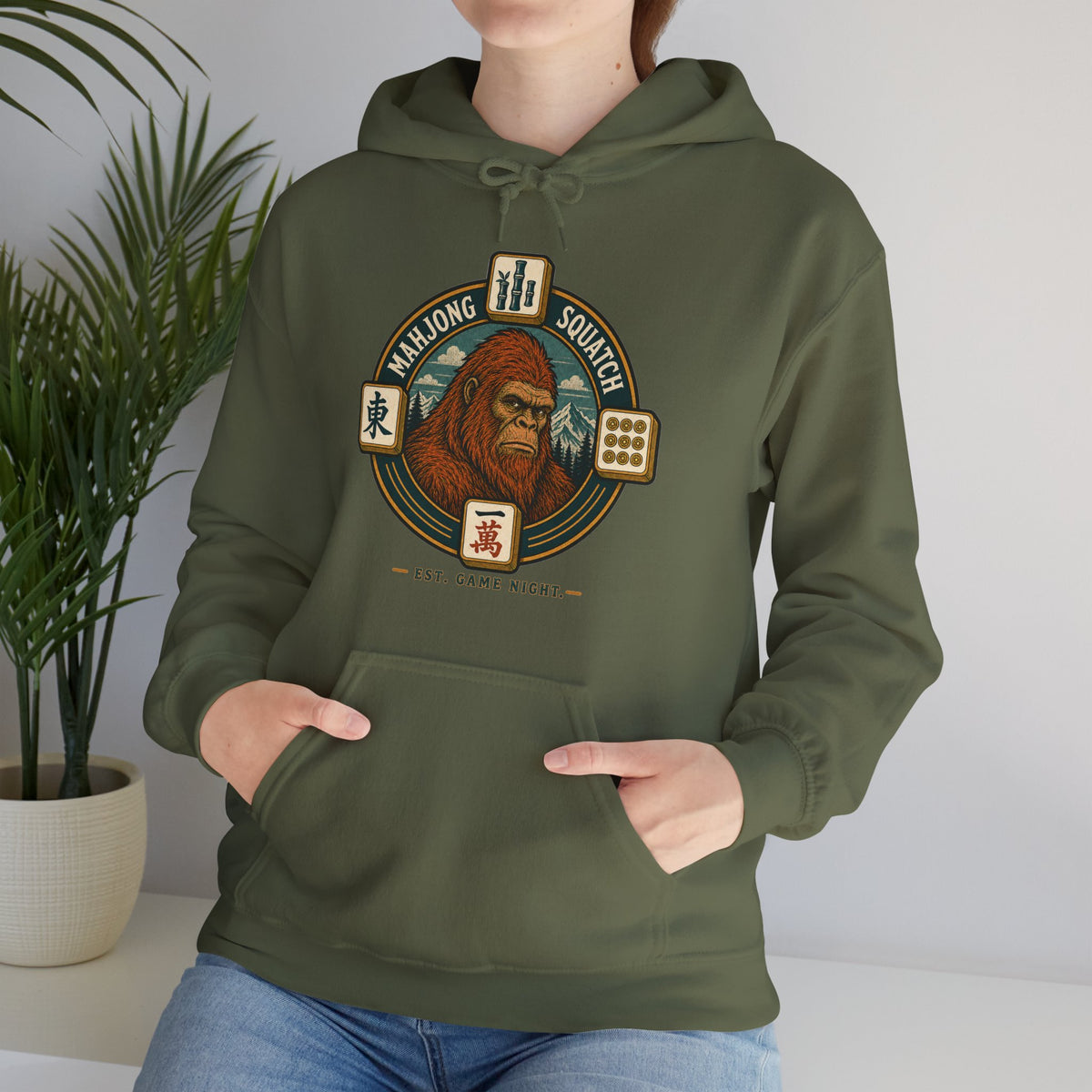 Bamboo, Dots & Squatch - Bigfoot Mahjong Hoodie