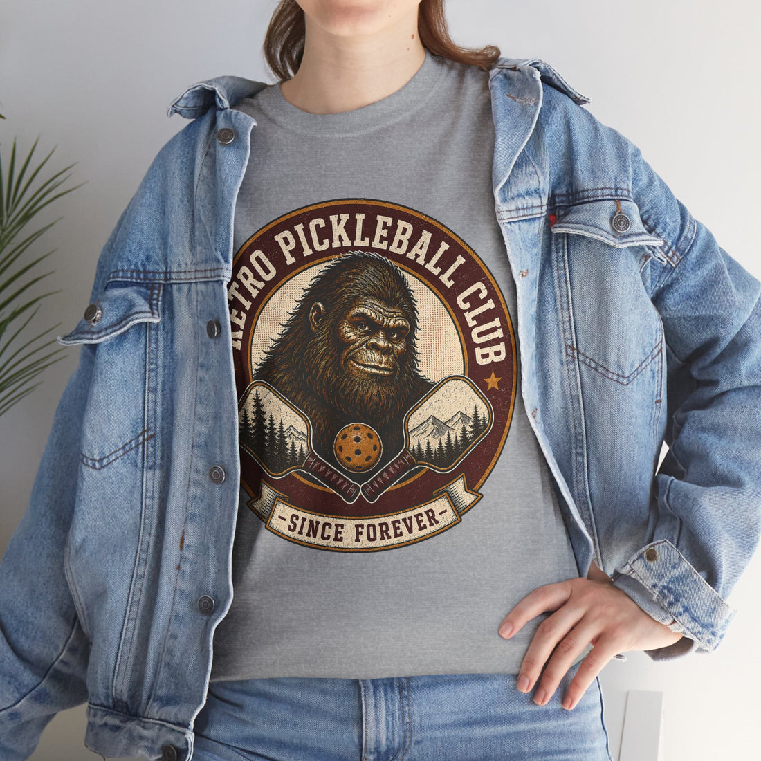 Retro Pickleball Club Bigfoot Emblem T-Shirt