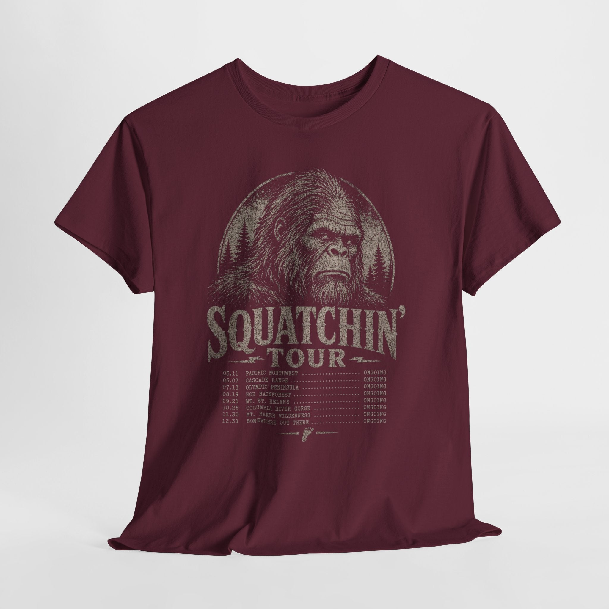 Squatchin' Tour T-Shirt – Vintage Band-Tee Style Bigfoot Graphic Tee