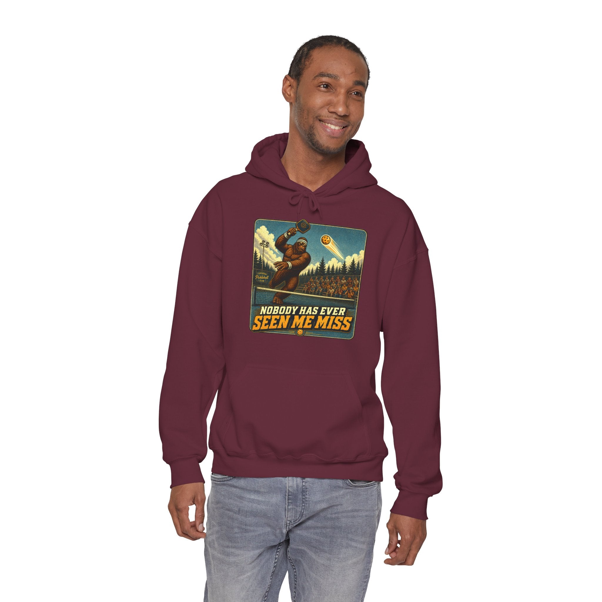 Nobody Has Ever Seen Me Miss Bigfoot Pickleball Hoodie