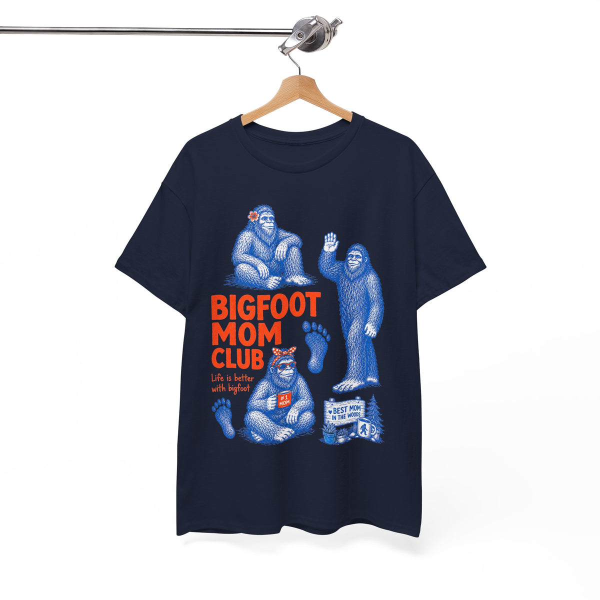 Bigfoot Mom Club T-Shirt – Funny Sasquatch Mom Vintage Graphic Tee