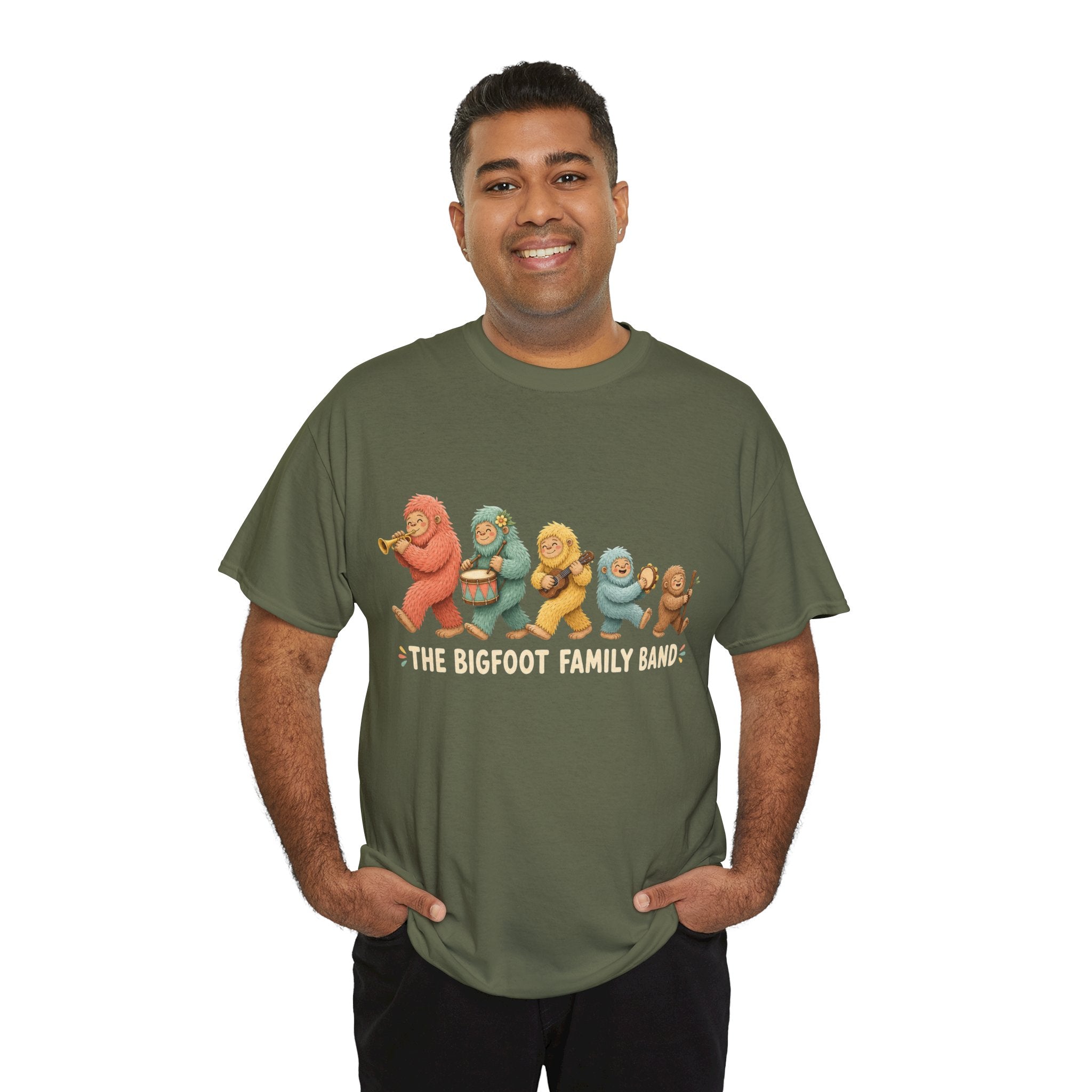 The Bigfoot Family Band T-Shirt – Whimsical Folk-Art Graphic Tee