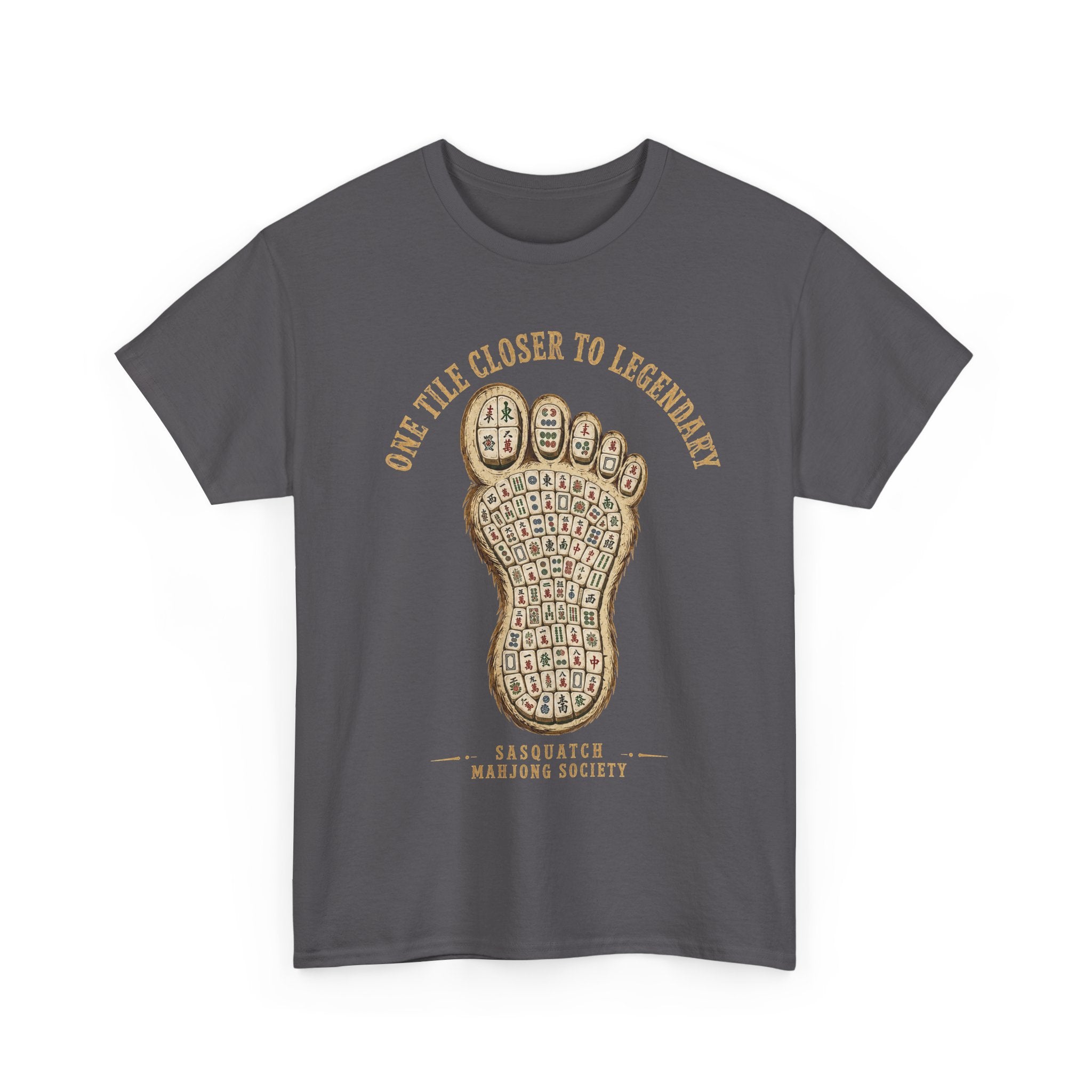 Squatch Footprint Tile - Vintage Bigfoot Mahjong T-Shirt