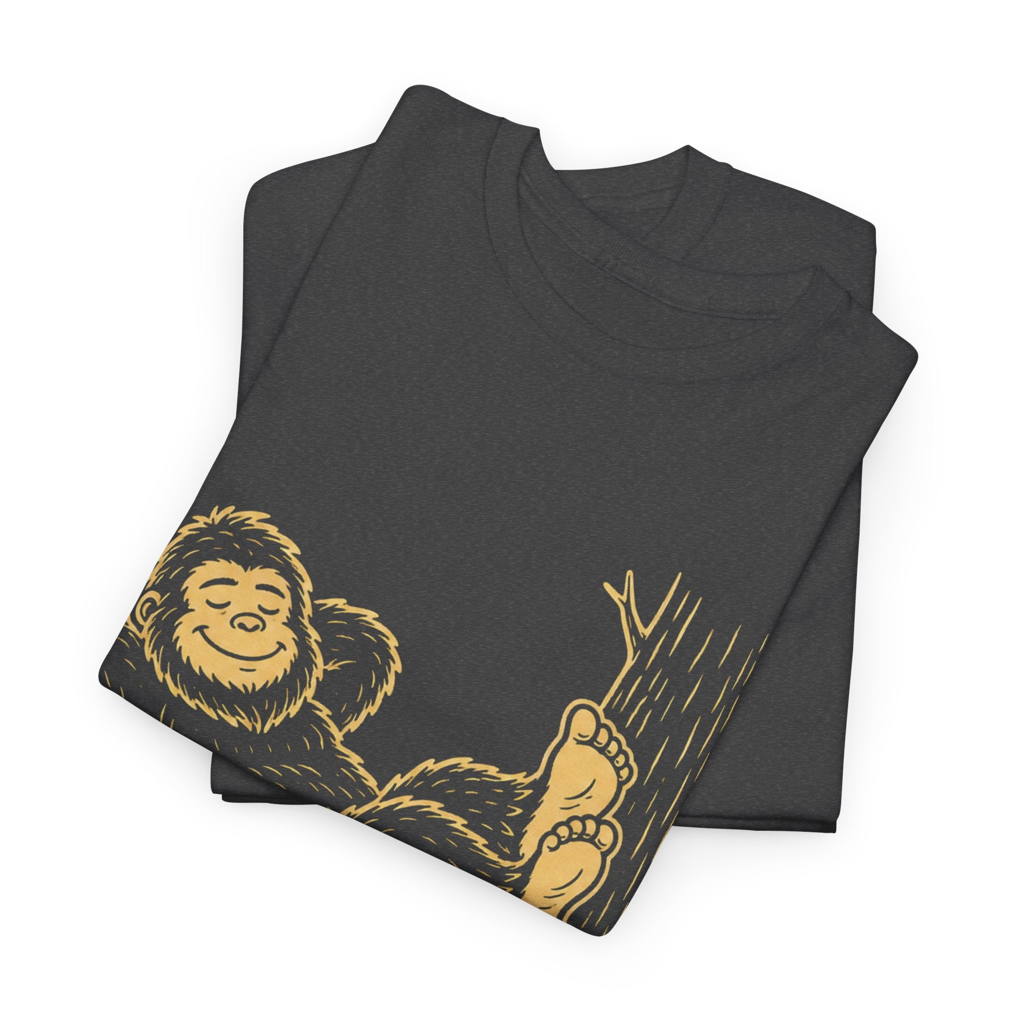 Just Bigfootin Around T-Shirt – Cute Cozy Pocket Print Graphic Tee