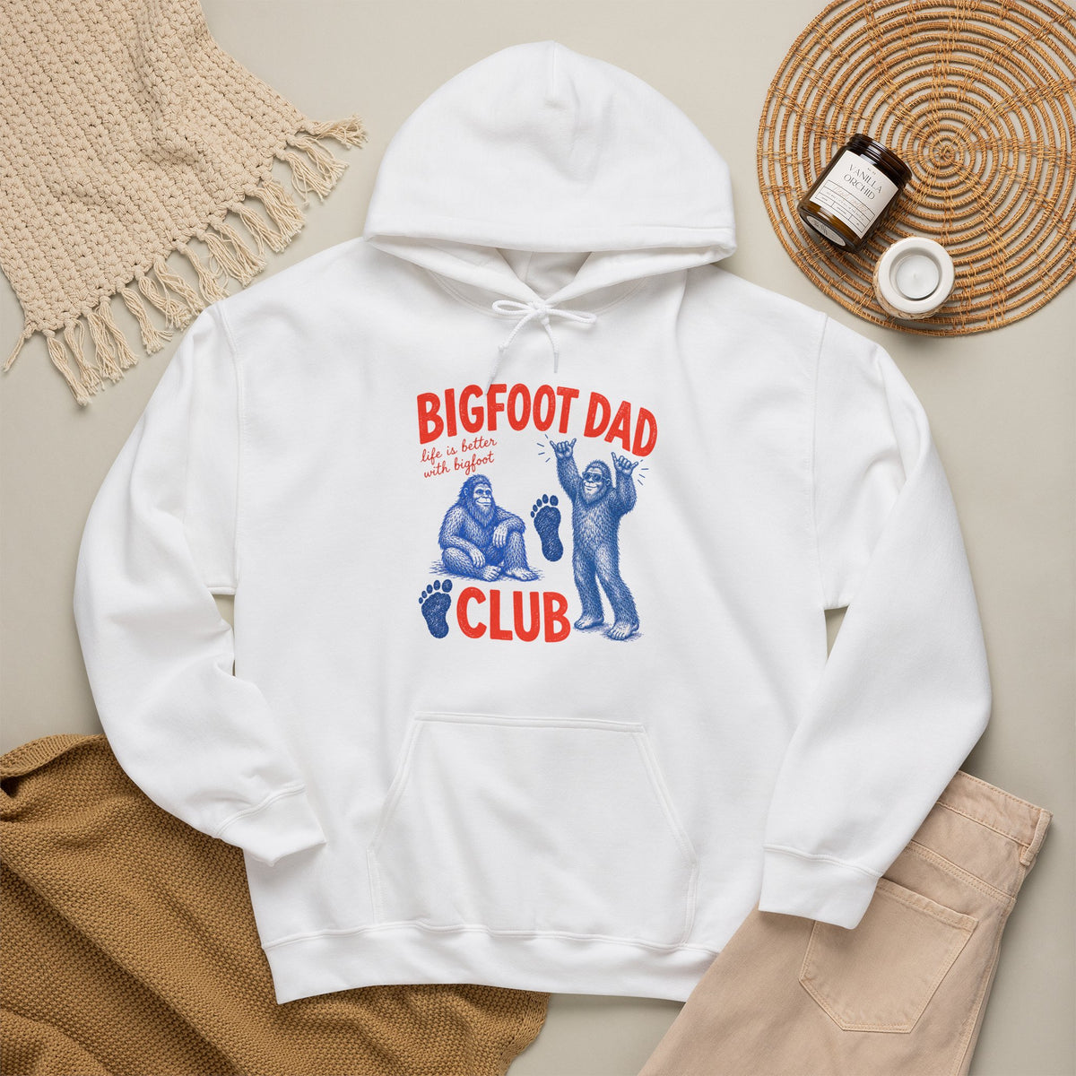 Bigfoot Dad Club Hoodie – Funny Sasquatch Dad Vintage Graphic