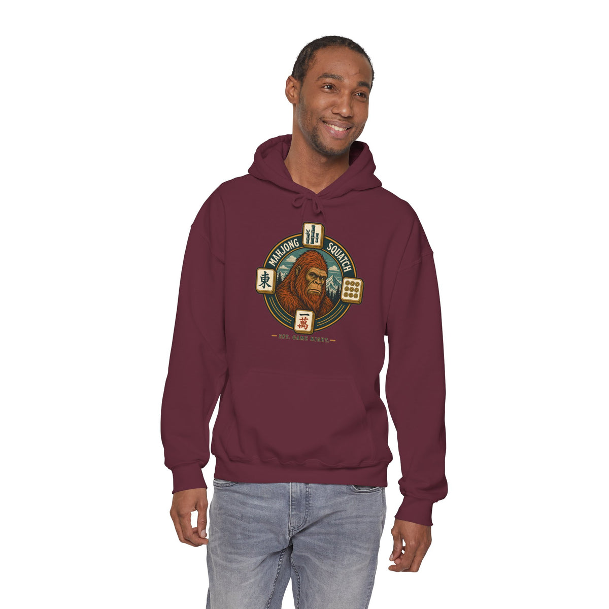 Bamboo, Dots & Squatch - Bigfoot Mahjong Hoodie