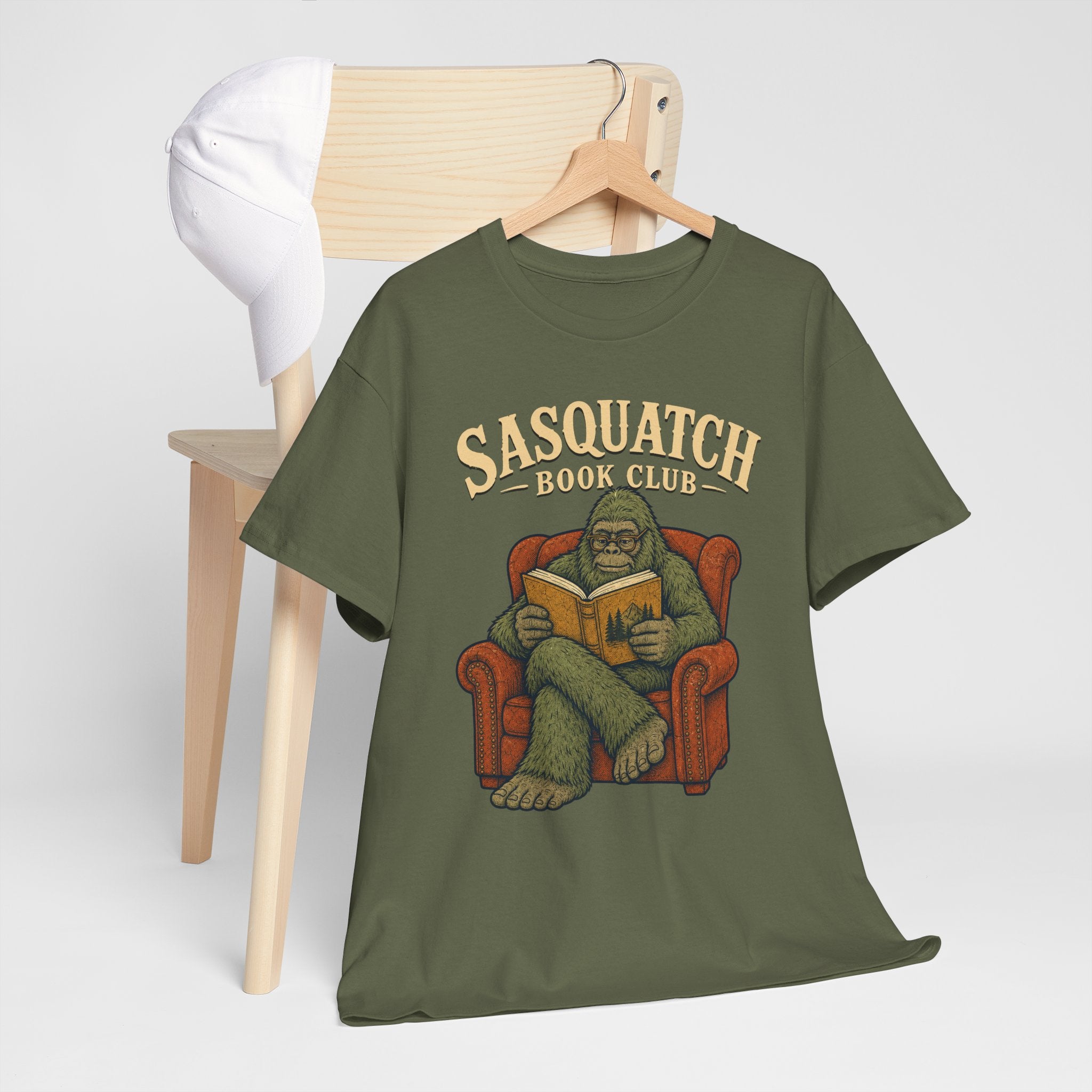 Sasquatch Book Club T-Shirt – Cozy Bigfoot Reading Graphic Tee