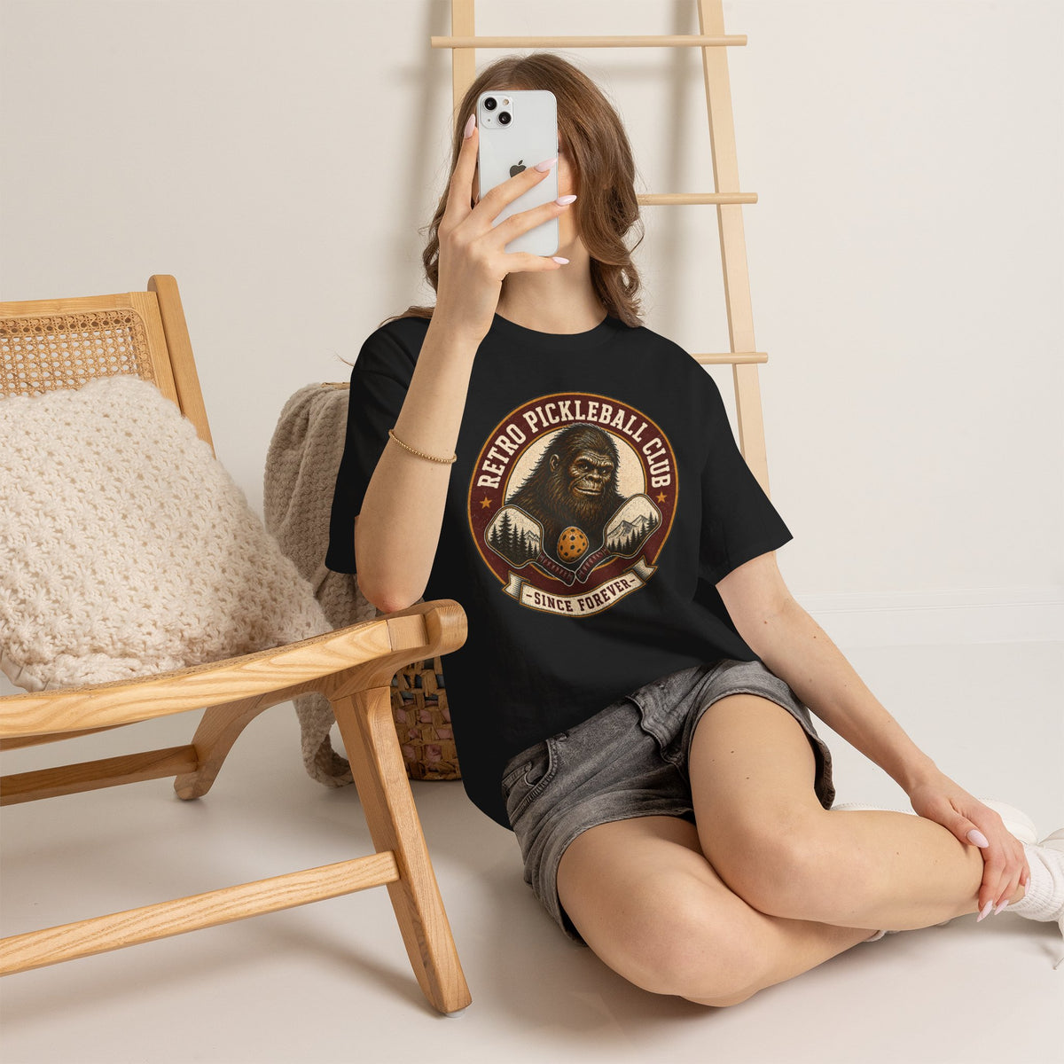 Retro Pickleball Club Bigfoot Emblem T-Shirt