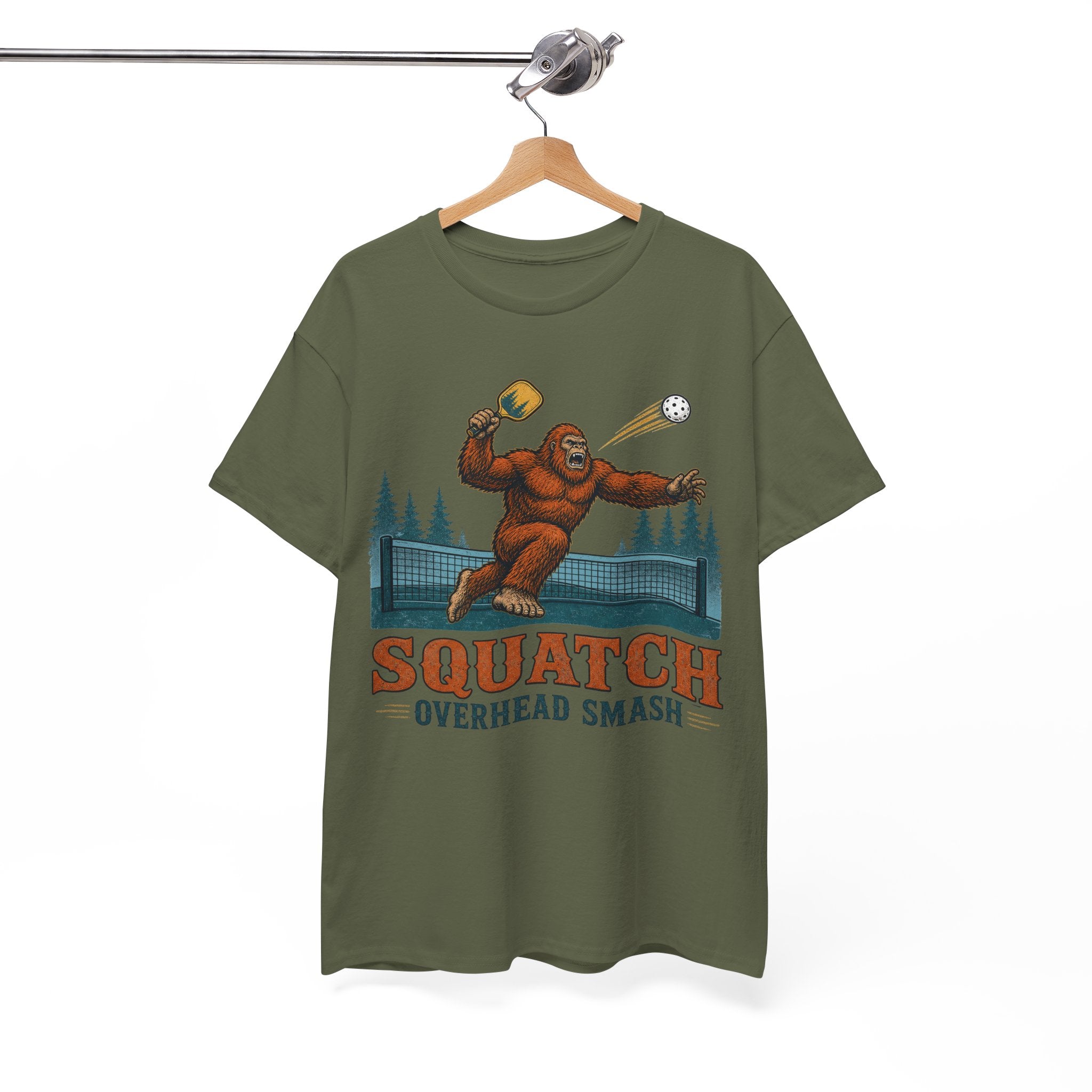 Squatch Overhead Smash Bigfoot Pickleball T-Shirt