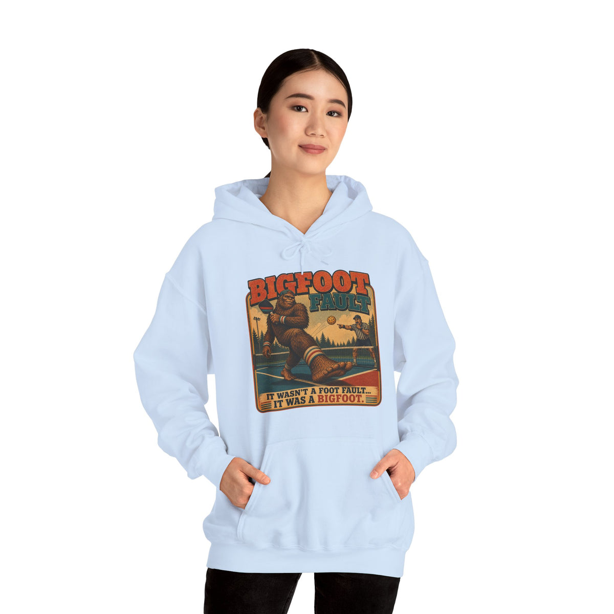 Bigfoot Foot Fault Funny Pickleball Hoodie