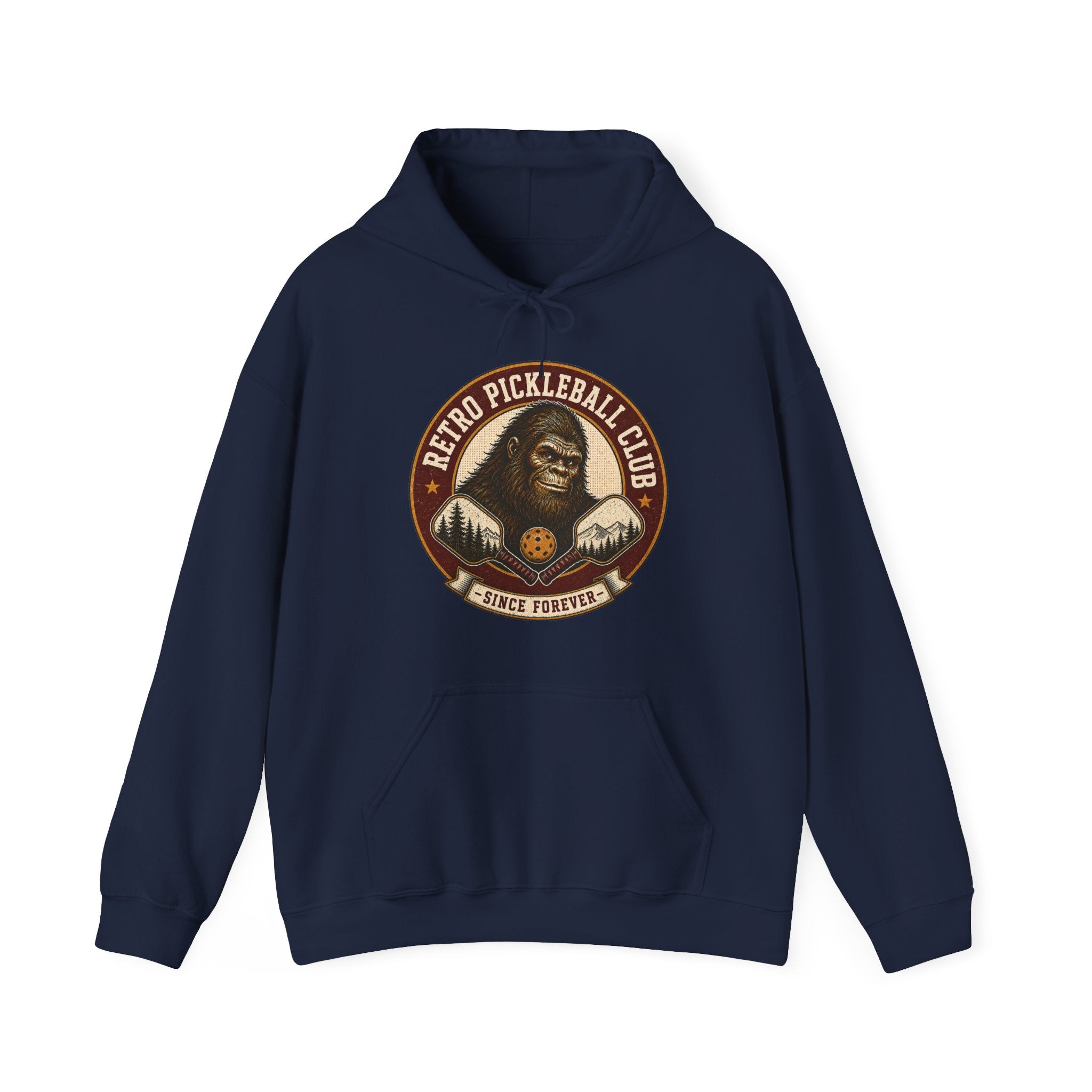 Retro Pickleball Club Bigfoot Emblem Hoodie