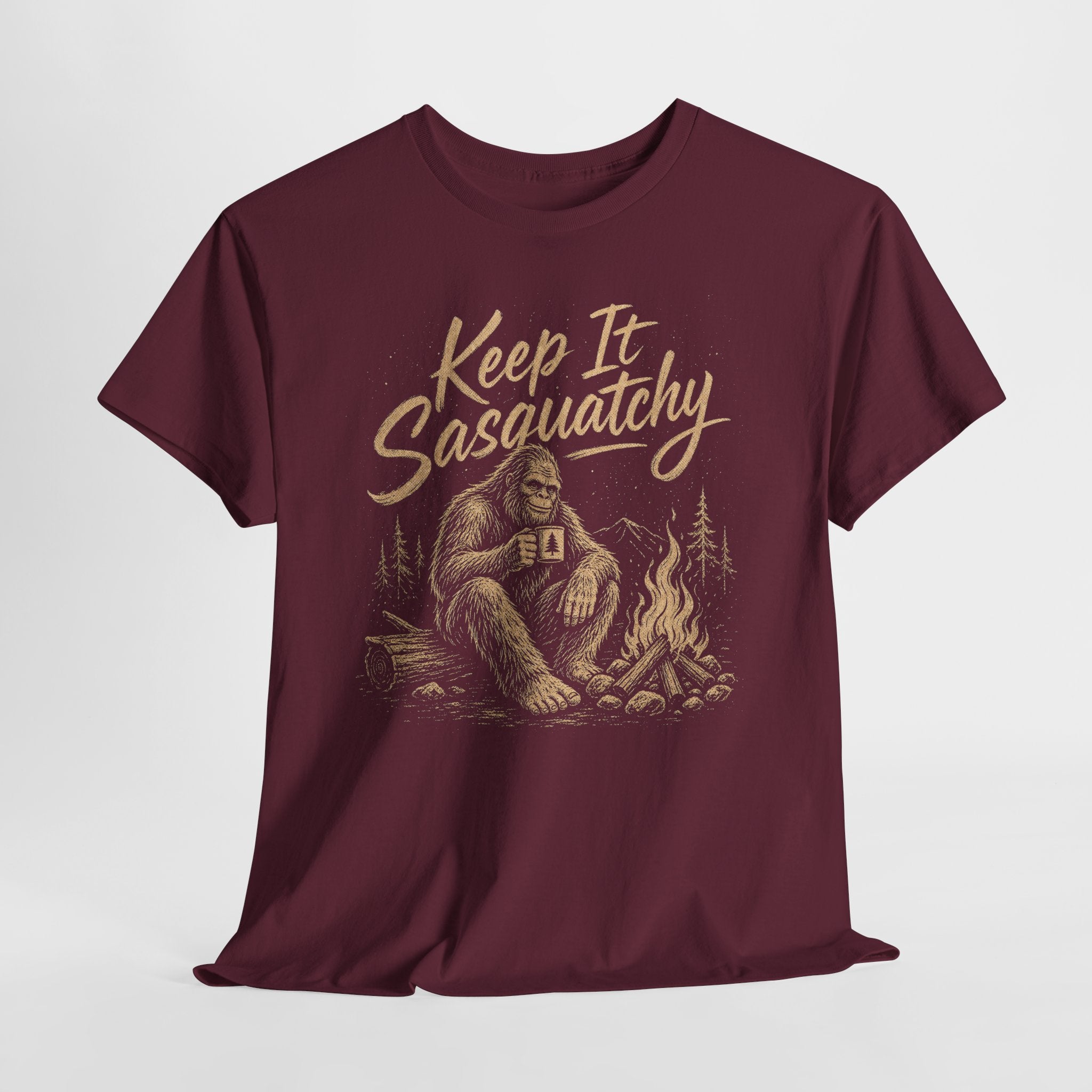 Keep It Sasquatchy T-Shirt – Cozy Campfire Bigfoot Graphic Tee