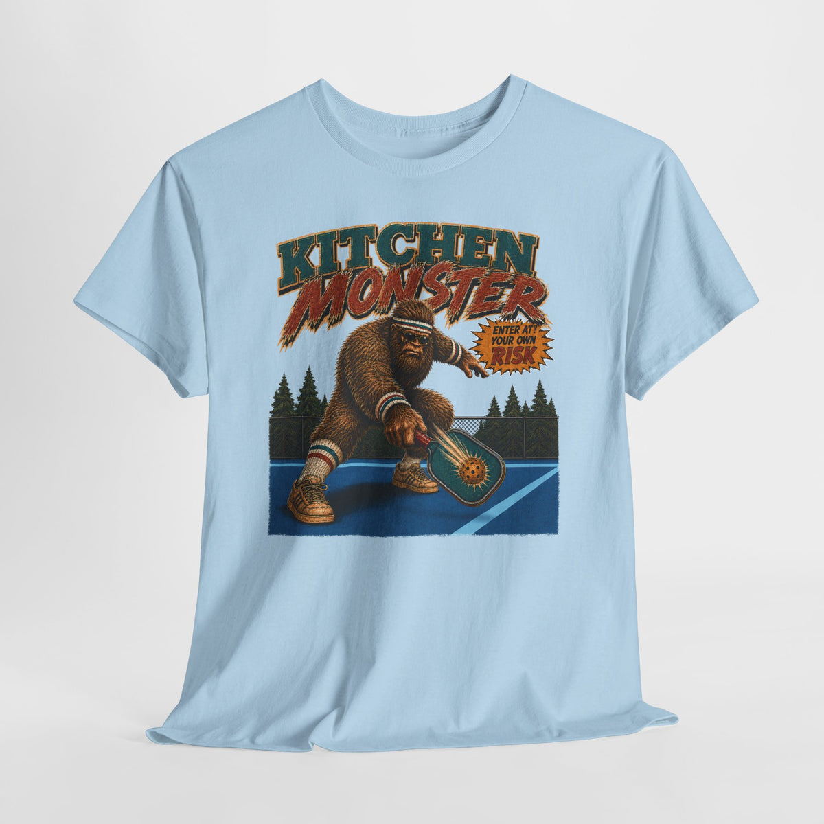 Bigfoot Kitchen Monster Funny Pickleball T-Shirt