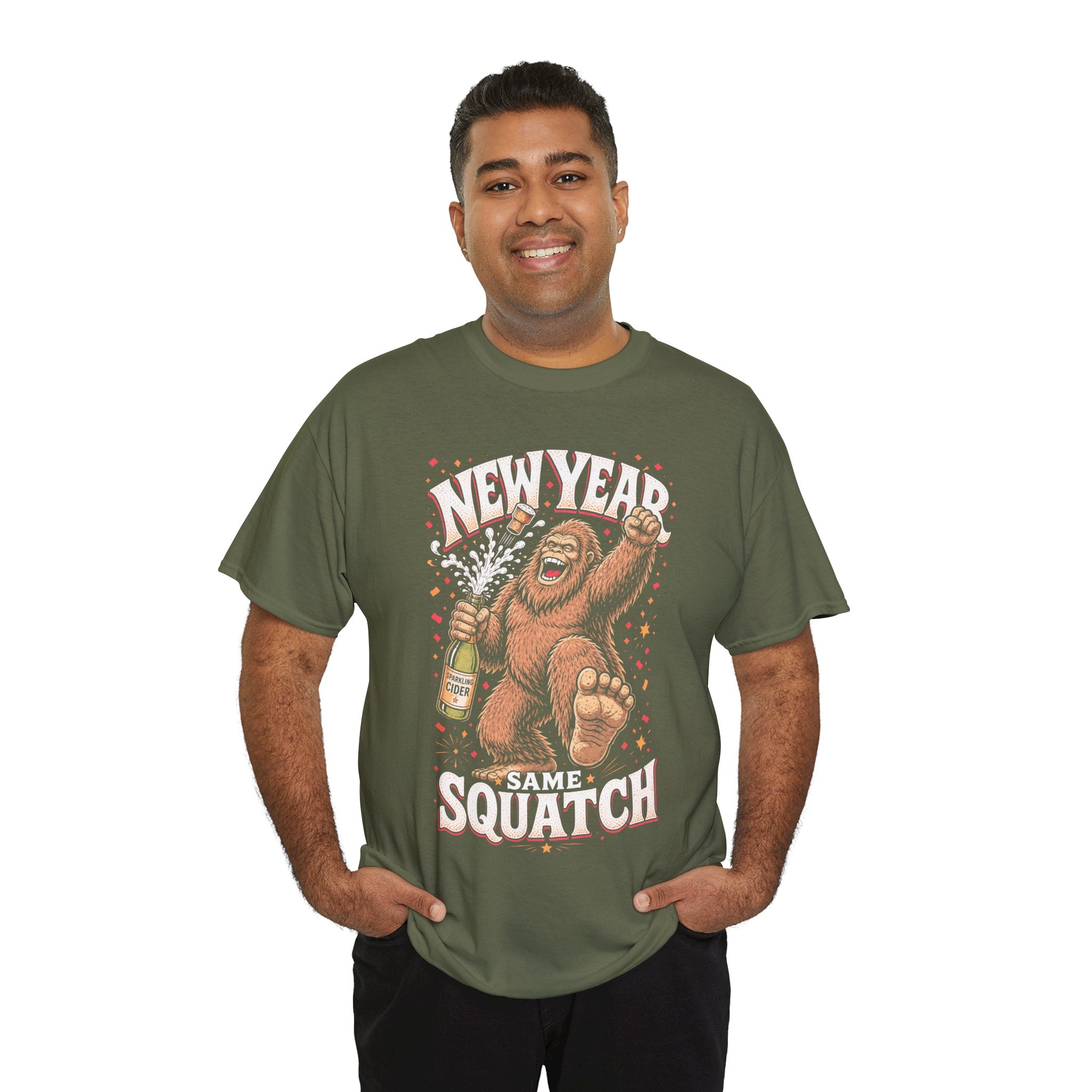 New Year Same Squatch T-Shirt – Funny Bigfoot New Year's Graphic Tee