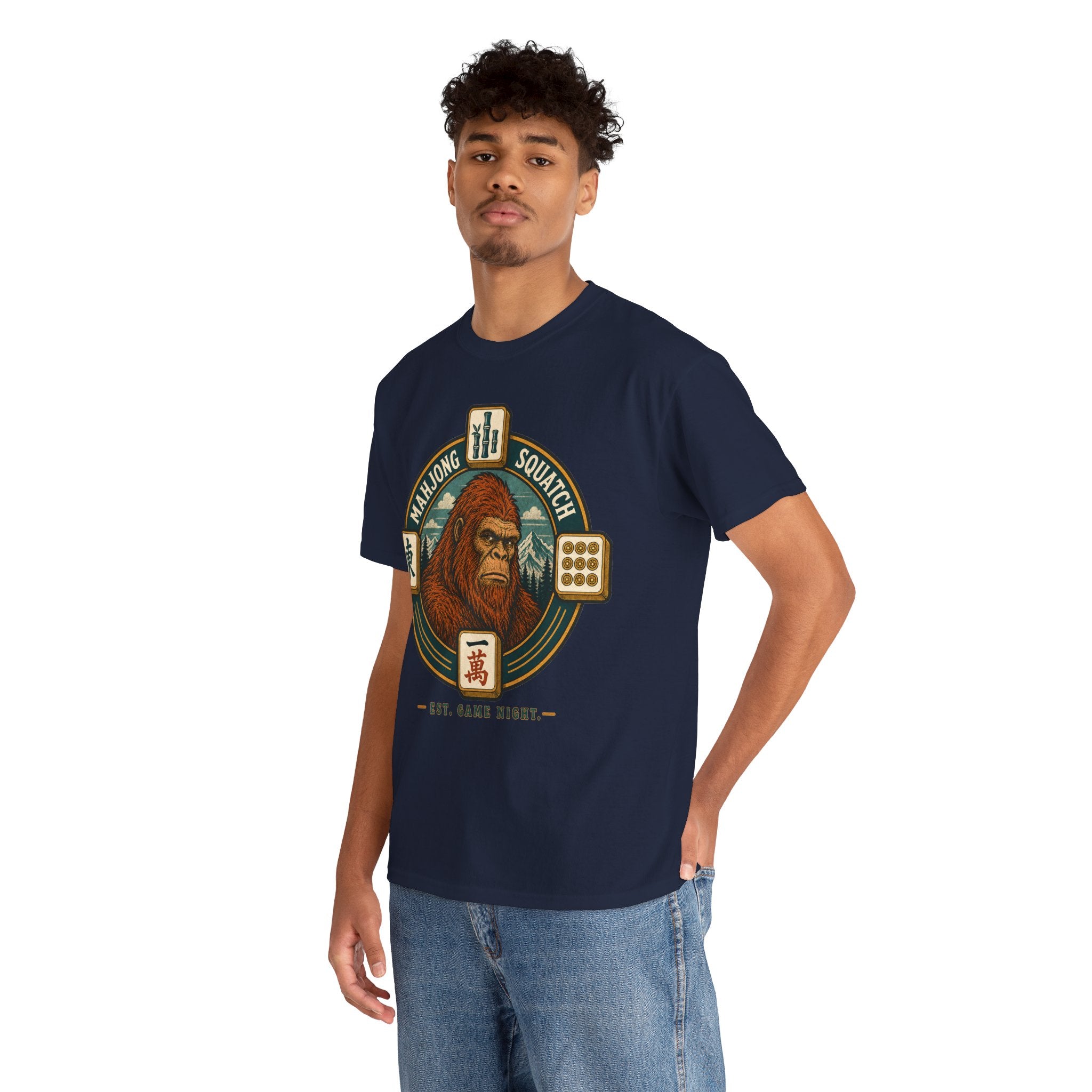 Bamboo, Dots & Squatch - Bigfoot Mahjong T-Shirt