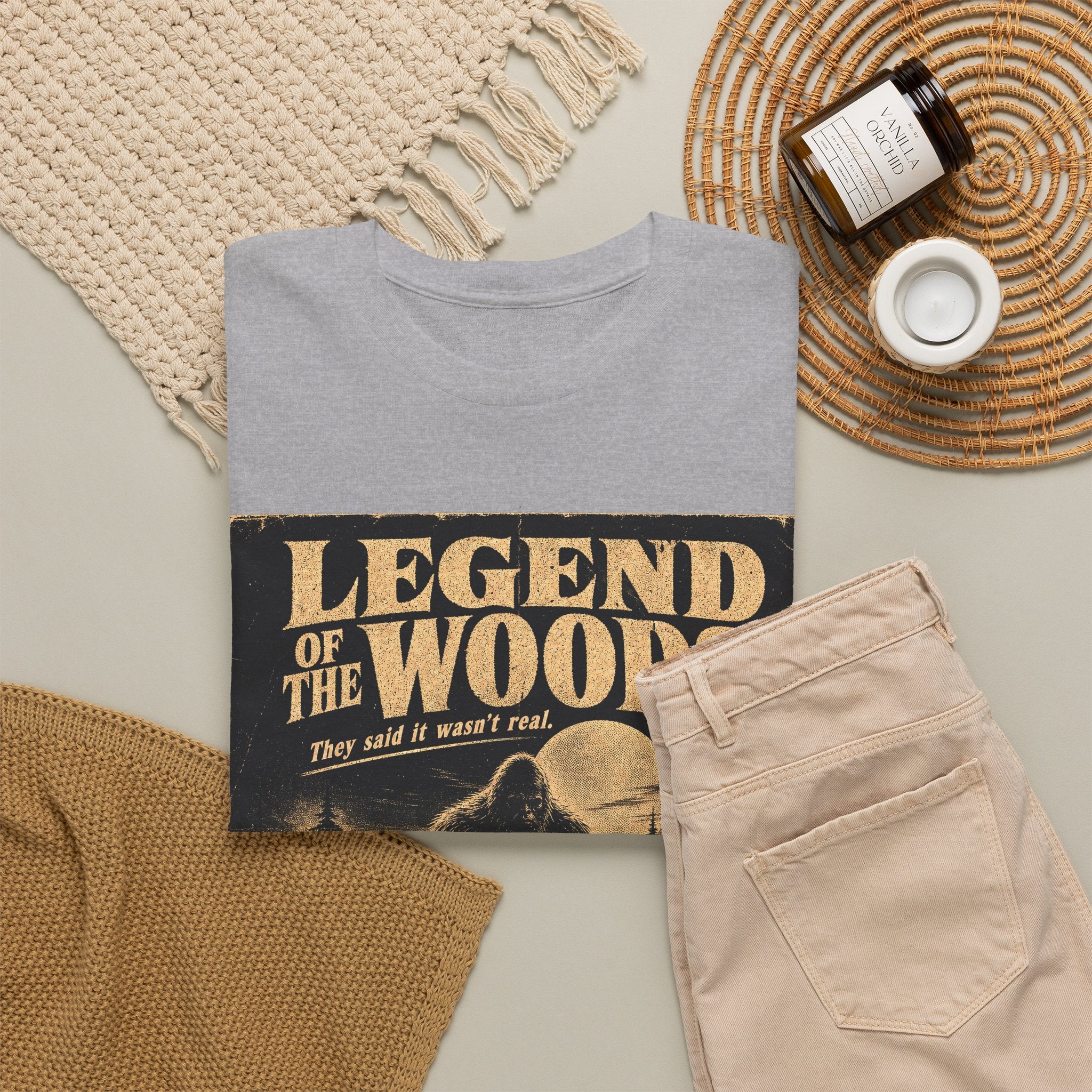 Retro Bigfoot Horror Poster T-Shirt – Legend Of The Woods B-Movie Graphic Tee