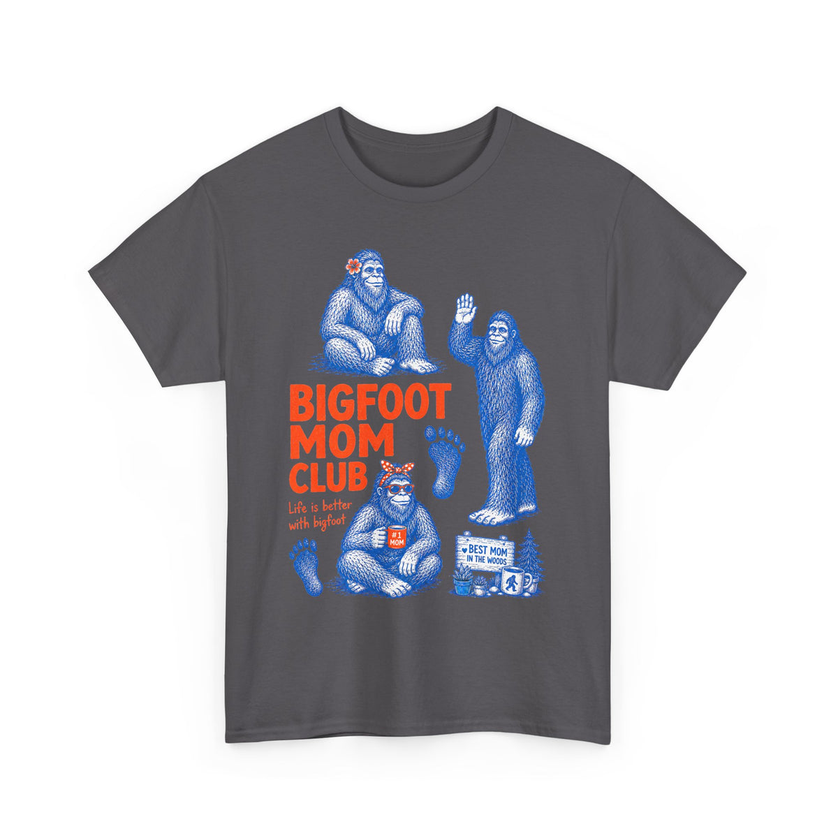 Bigfoot Mom Club T-Shirt – Funny Sasquatch Mom Vintage Graphic Tee