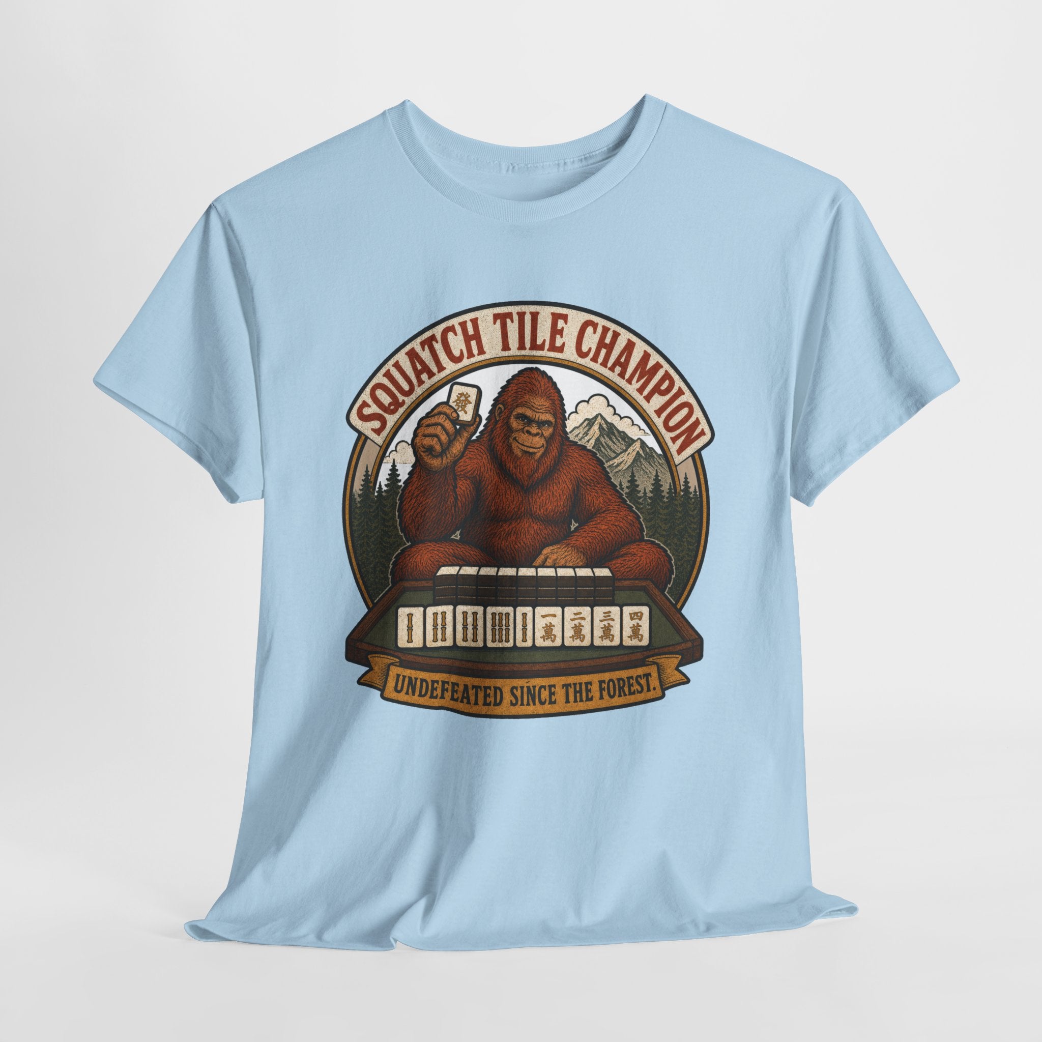 Squatch Tile Champion - Funny Bigfoot Mahjong T-Shirt