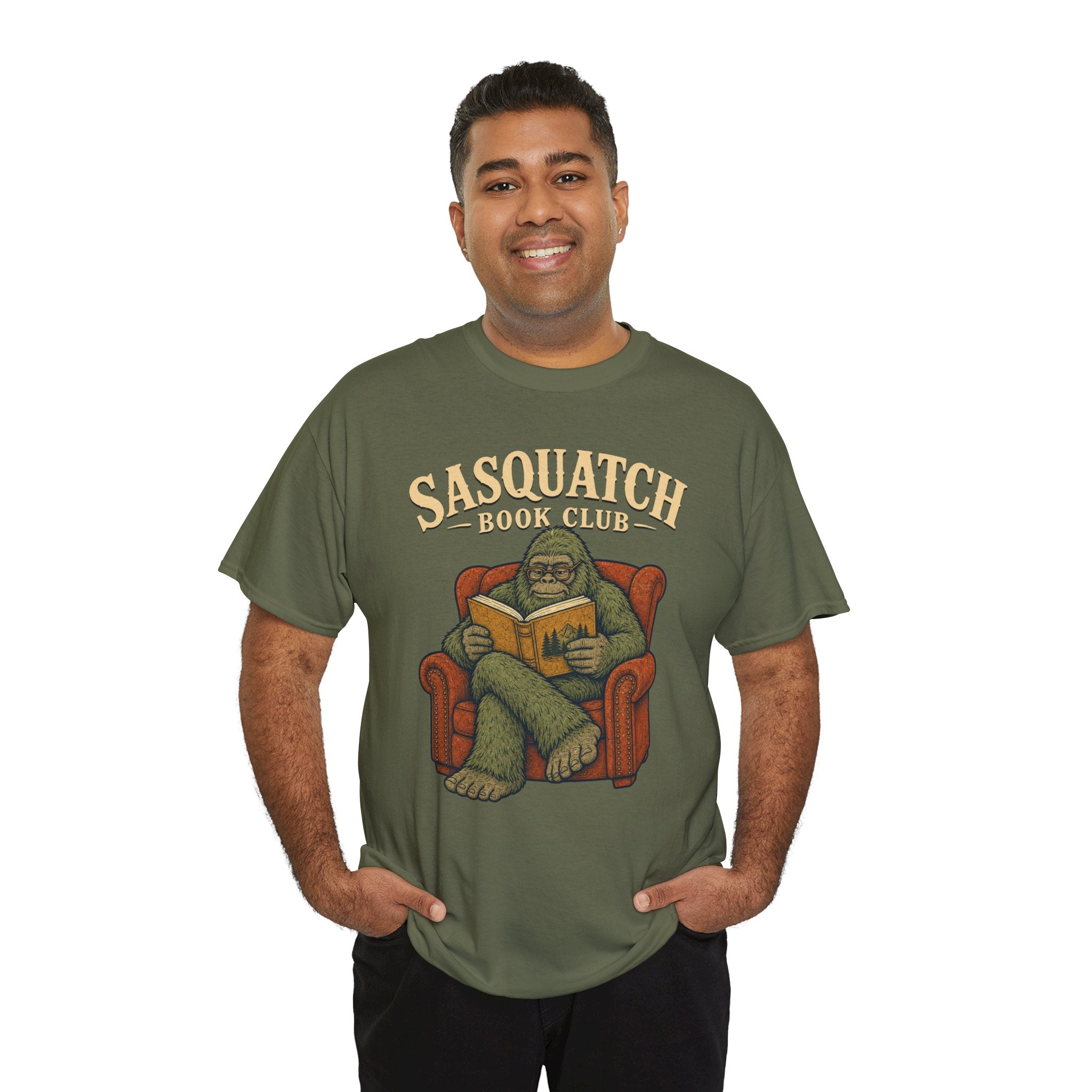 Sasquatch Book Club T-Shirt – Cozy Bigfoot Reading Graphic Tee