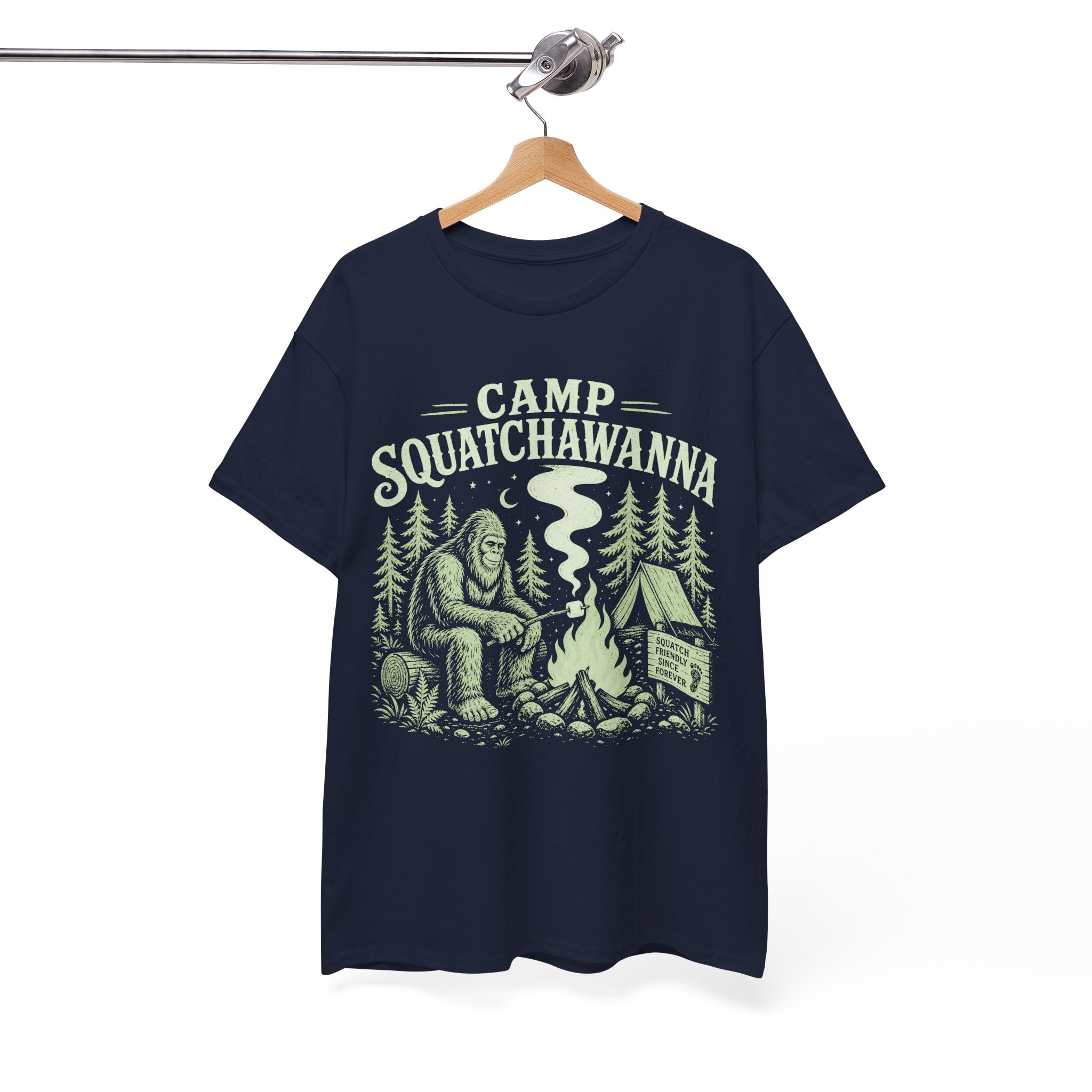 Funny Camp Squatchawanna T-Shirt – Bigfoot Campfire Graphic Tee