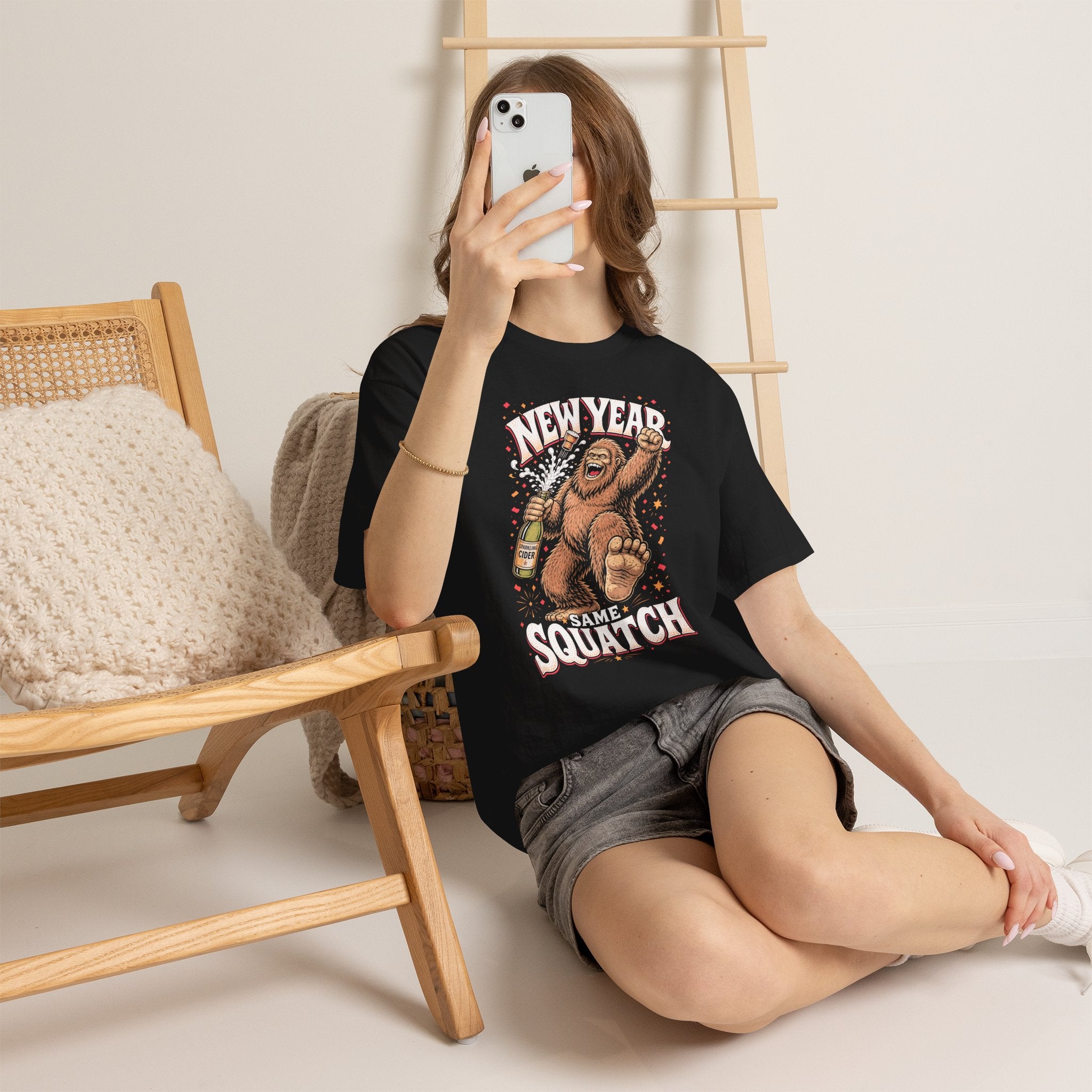 New Year Same Squatch T-Shirt – Funny Bigfoot New Year's Graphic Tee