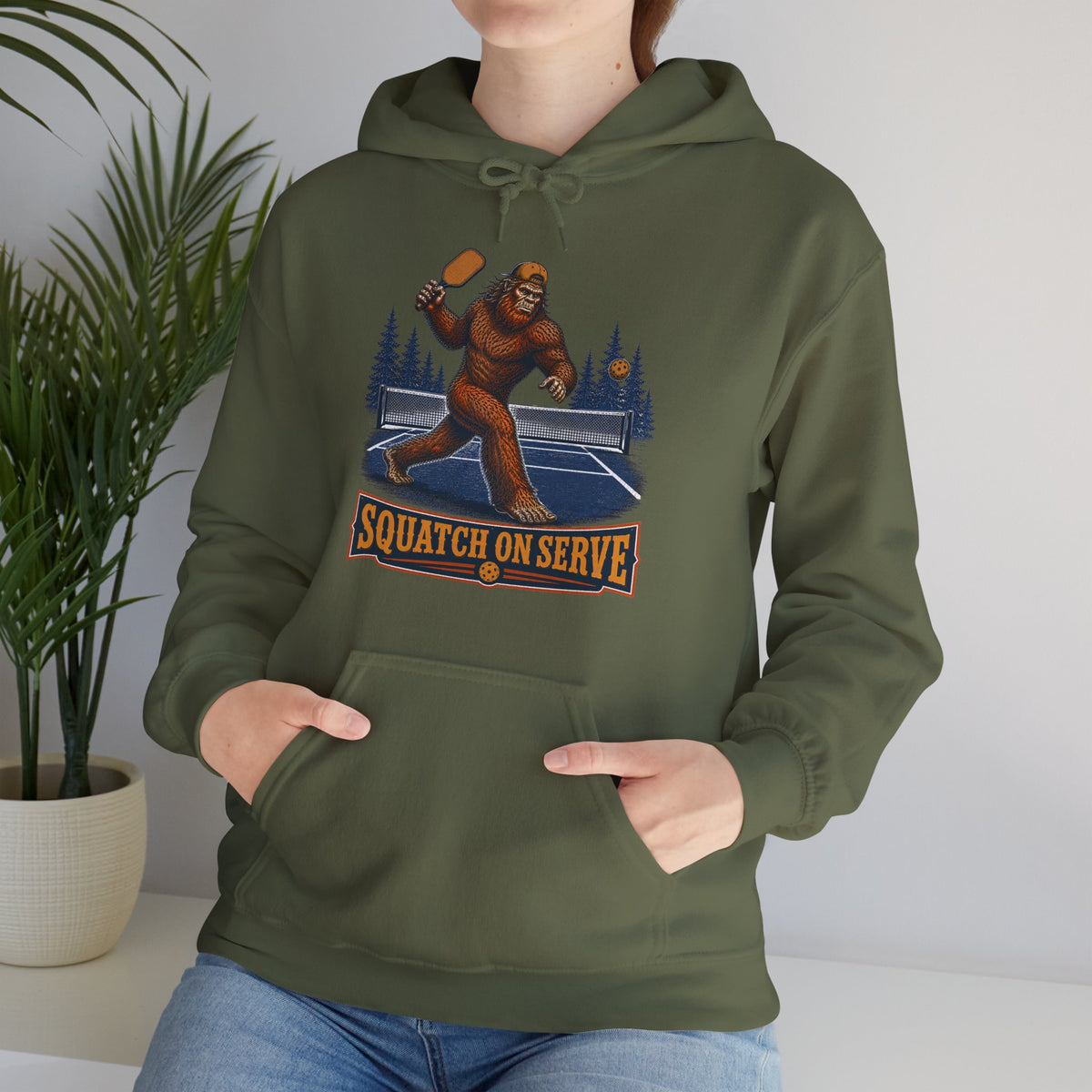 Squatch On Serve Bigfoot Pickleball Hoodie
