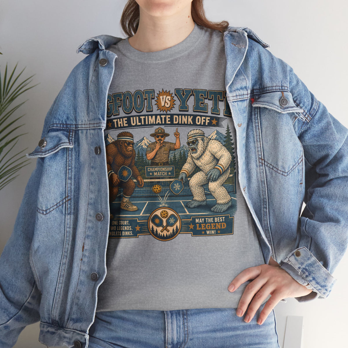 Bigfoot vs Yeti Pickleball Championship T-Shirt